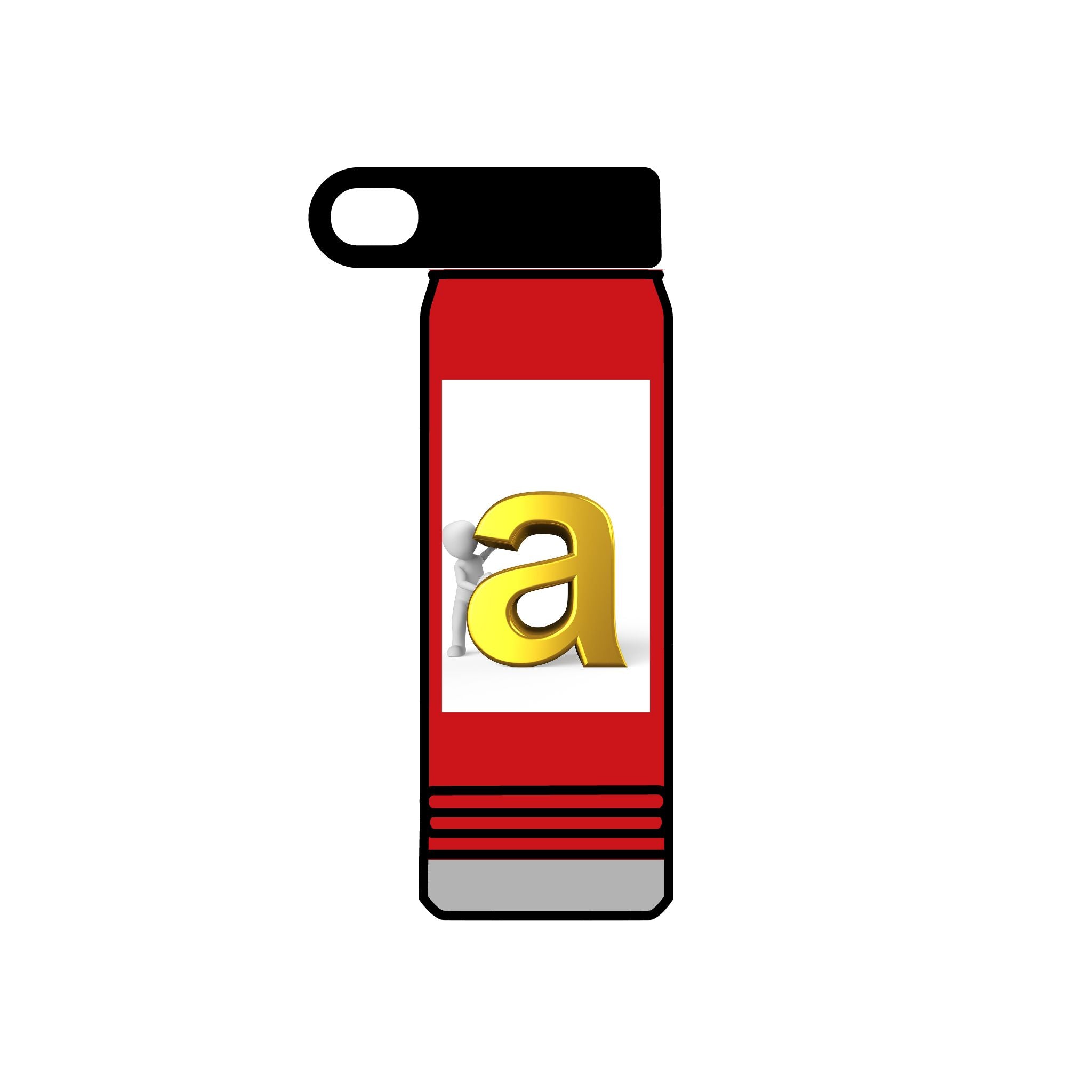 Bouteille d'eau Monogramme Lettre A Or | 590 ml