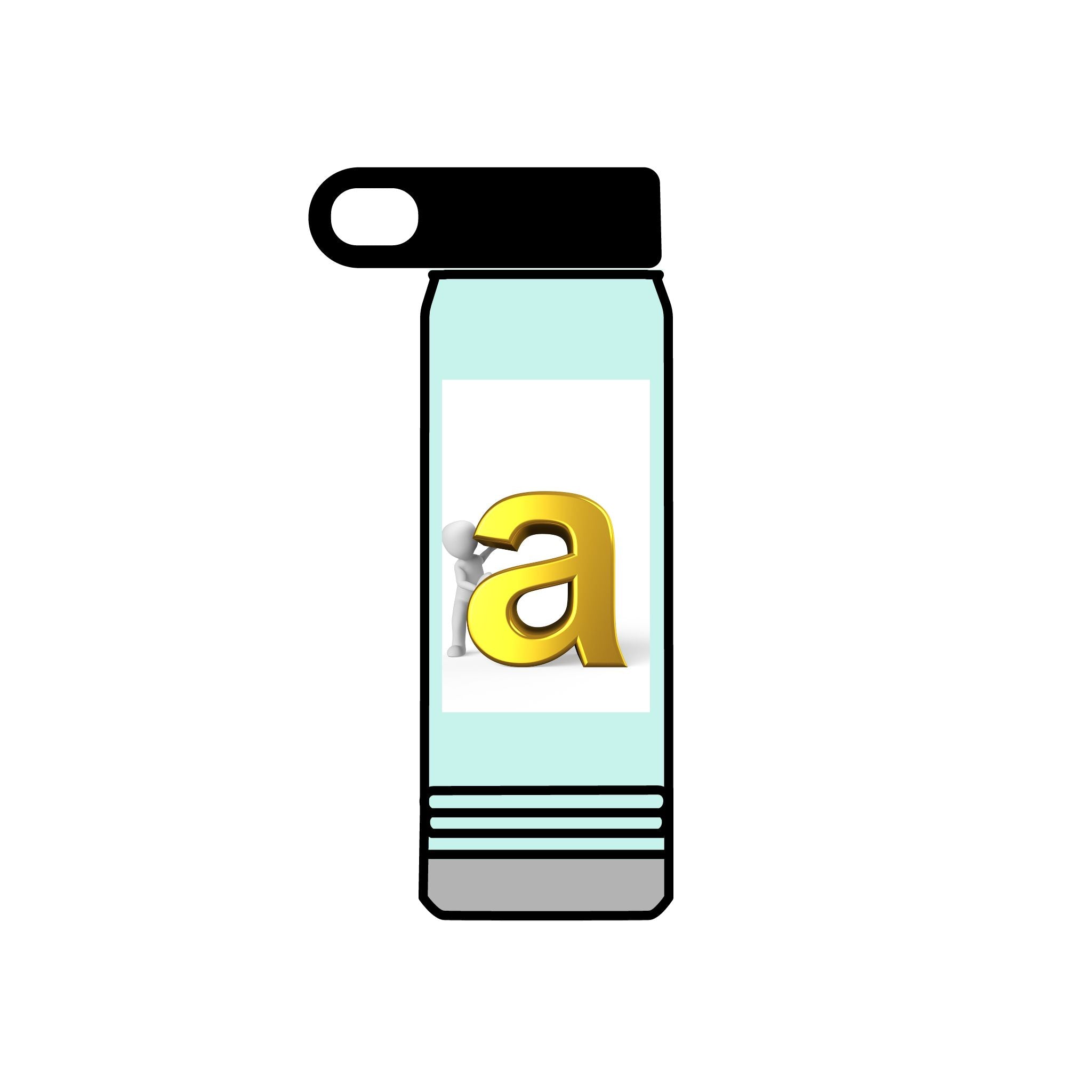 Bouteille d'eau Monogramme Lettre A Or | 590 ml