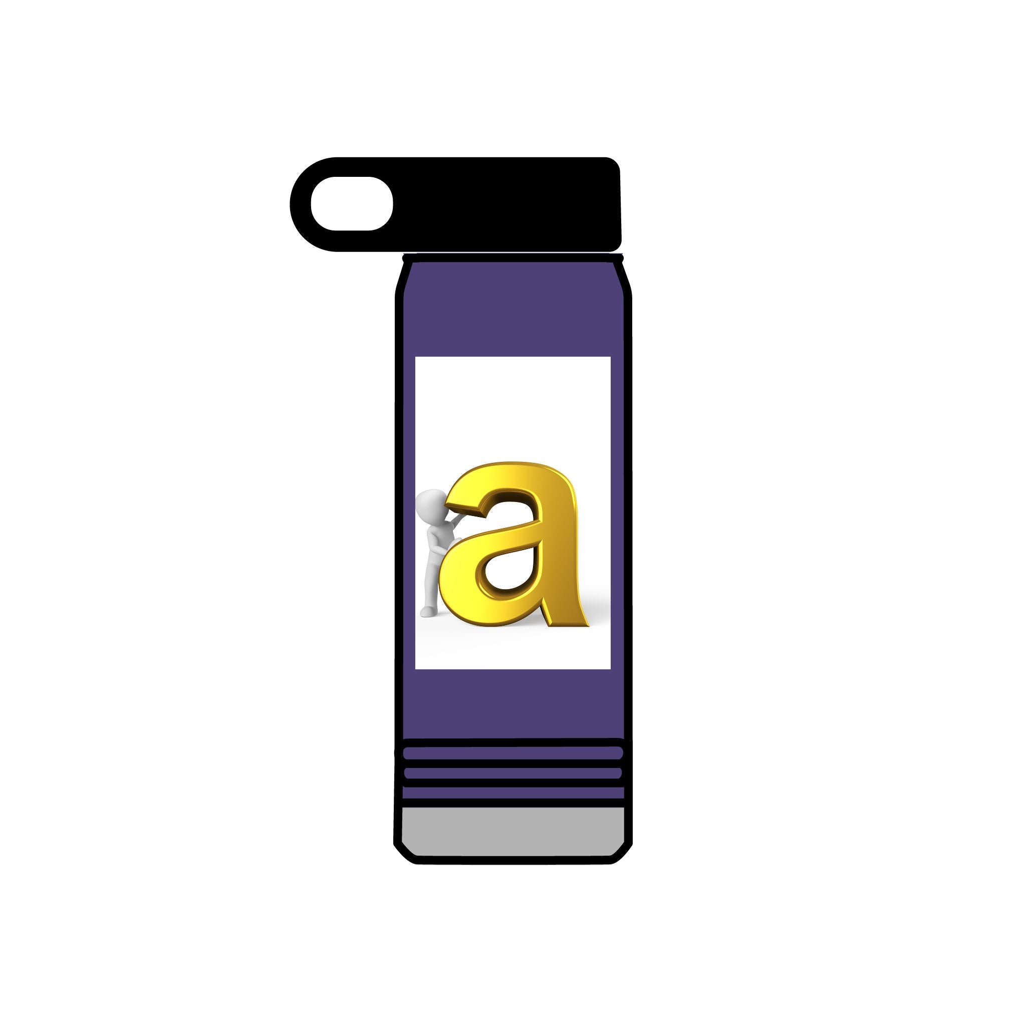 Bouteille d'eau Monogramme Lettre A Or | 590 ml