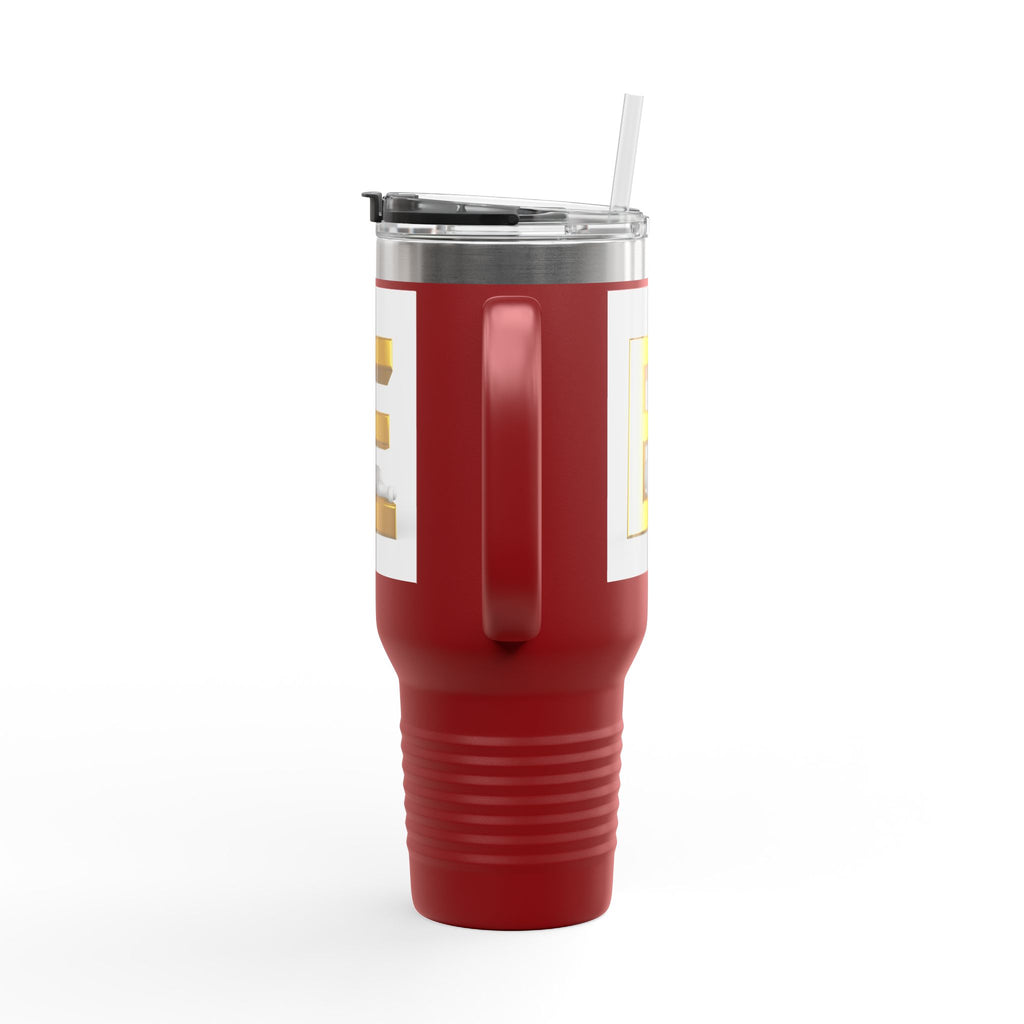 Gold Letter E Monogram Travel Mug | 40oz Insulated Tumbler