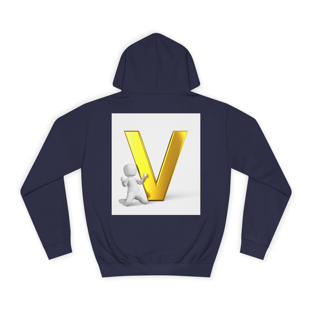 Gold 3D Letter V Hoodie | Initial V Sweatshirt, Monogram Lettering