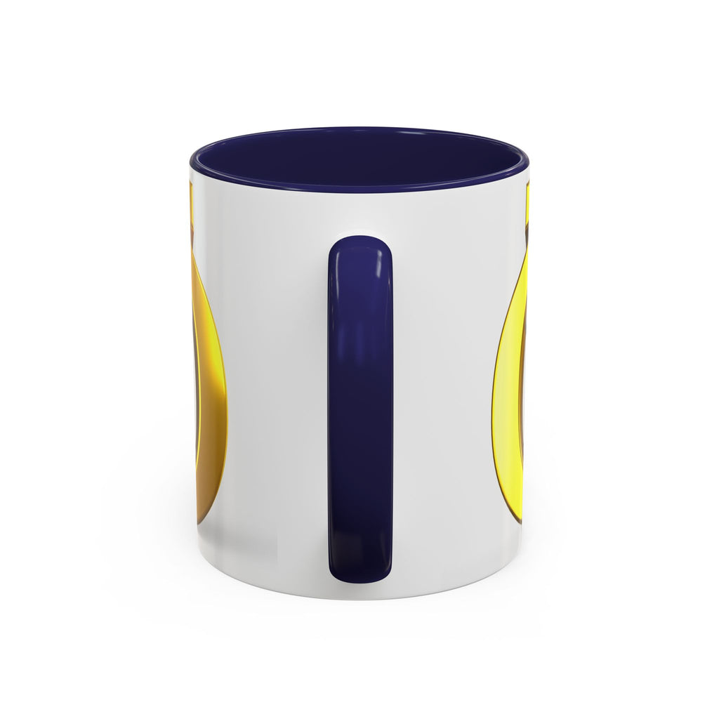 3D Gold Ö Letter Coffee Mug | Accent Handle, Black Interior