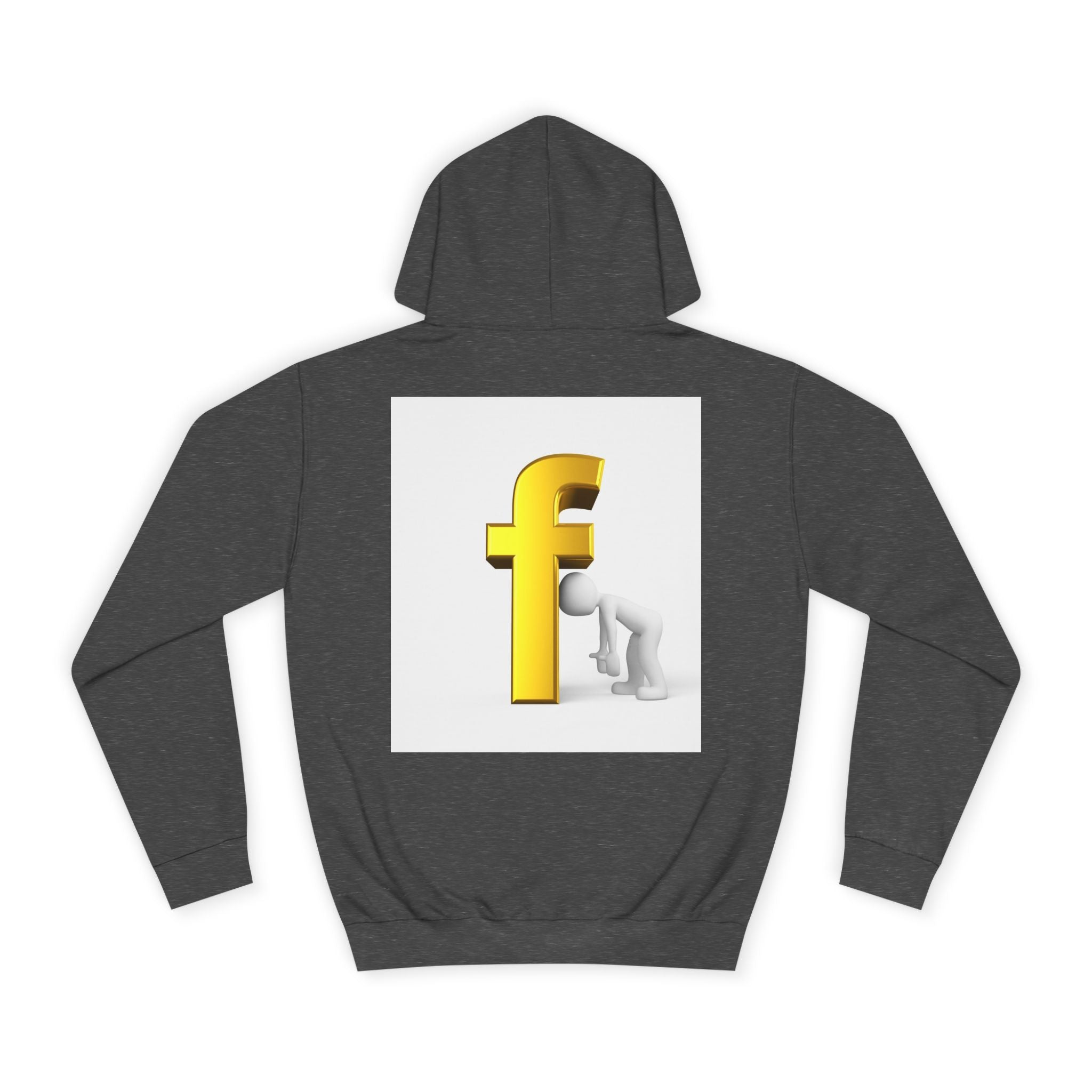 Yellow 3D Letter F Kneeling Figure Hoodie | Typography Graphic