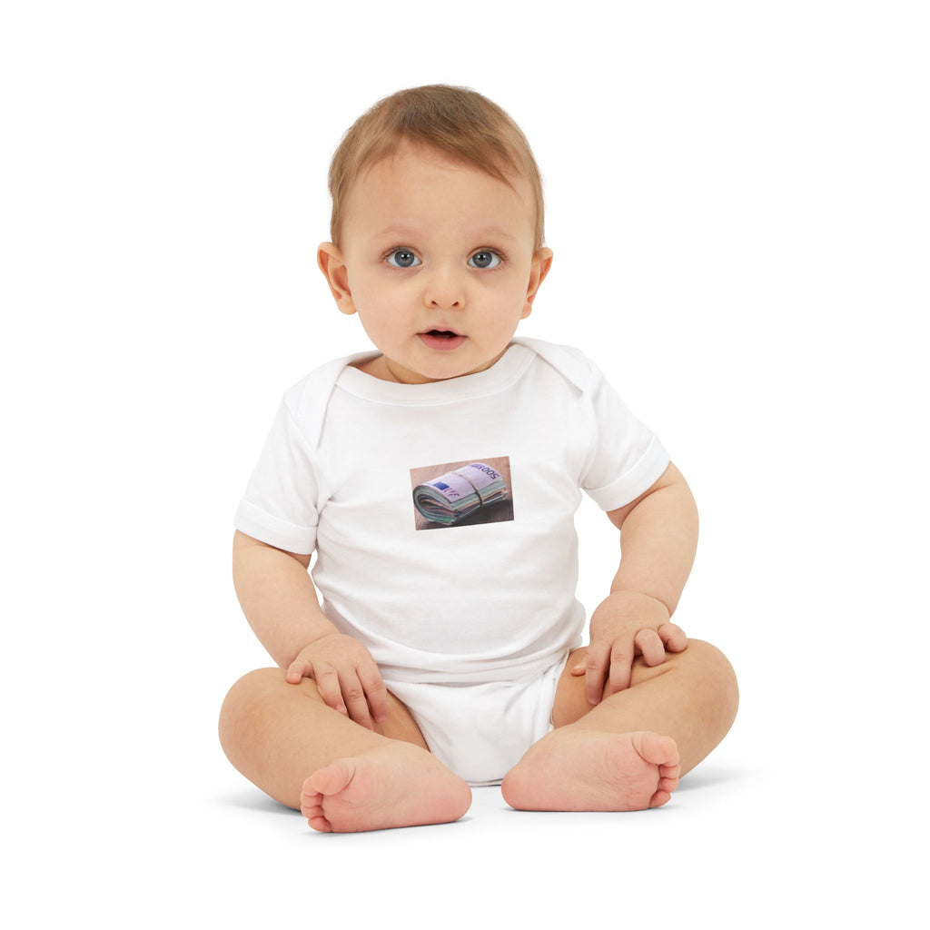 Stack of Cash Graphic Infant One Piece | money print bodysuit