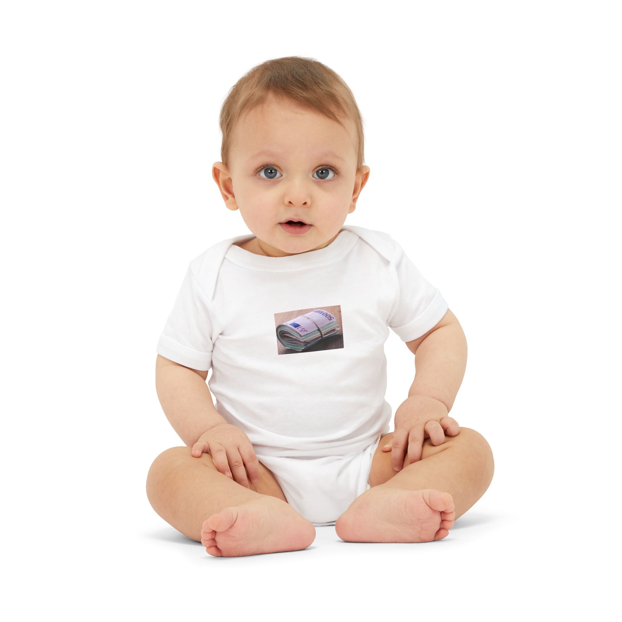 Stack of Cash Graphic Infant One Piece | money print bodysuit
