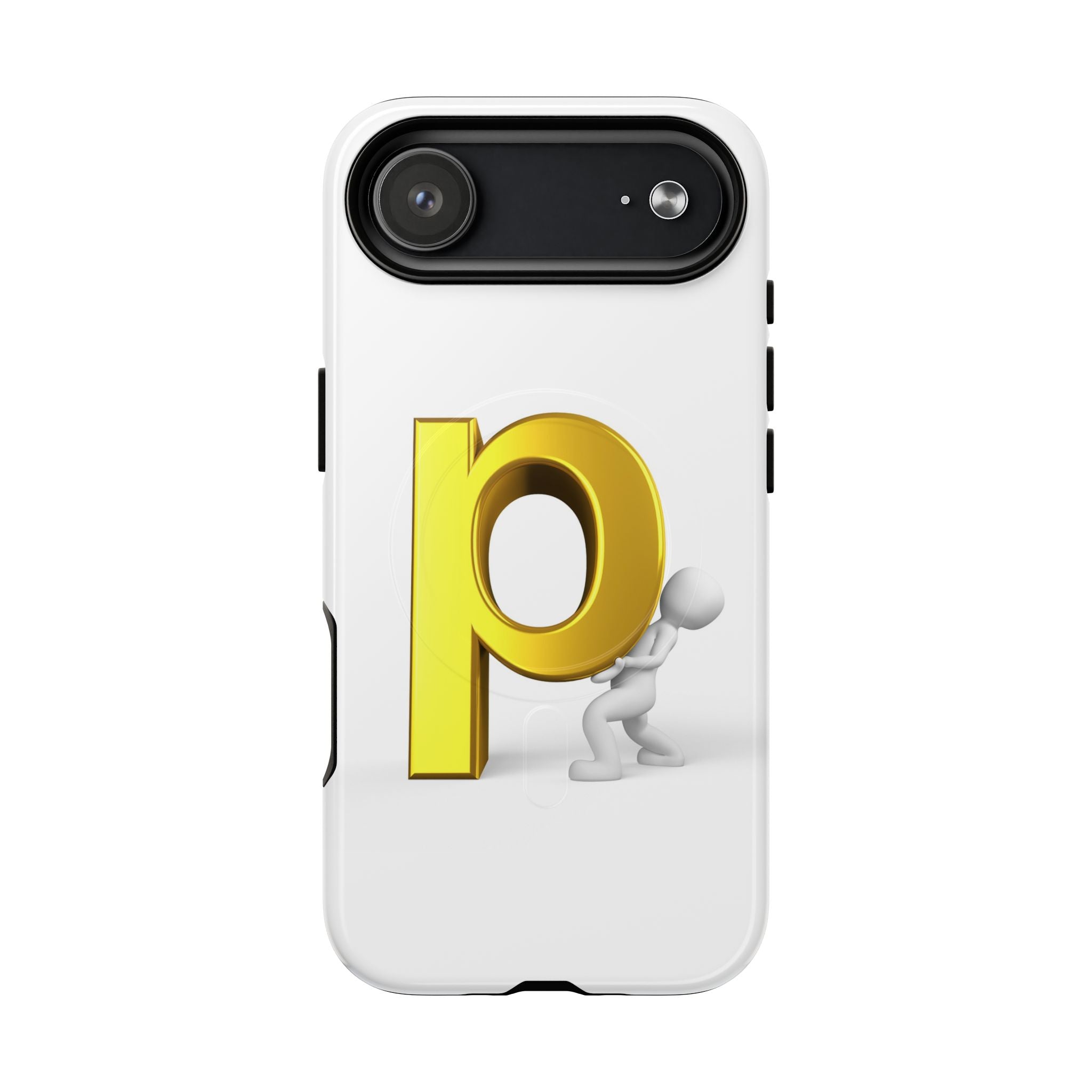 3D Gold Letter P Phone Case | Tough Magnetic Phone Case
