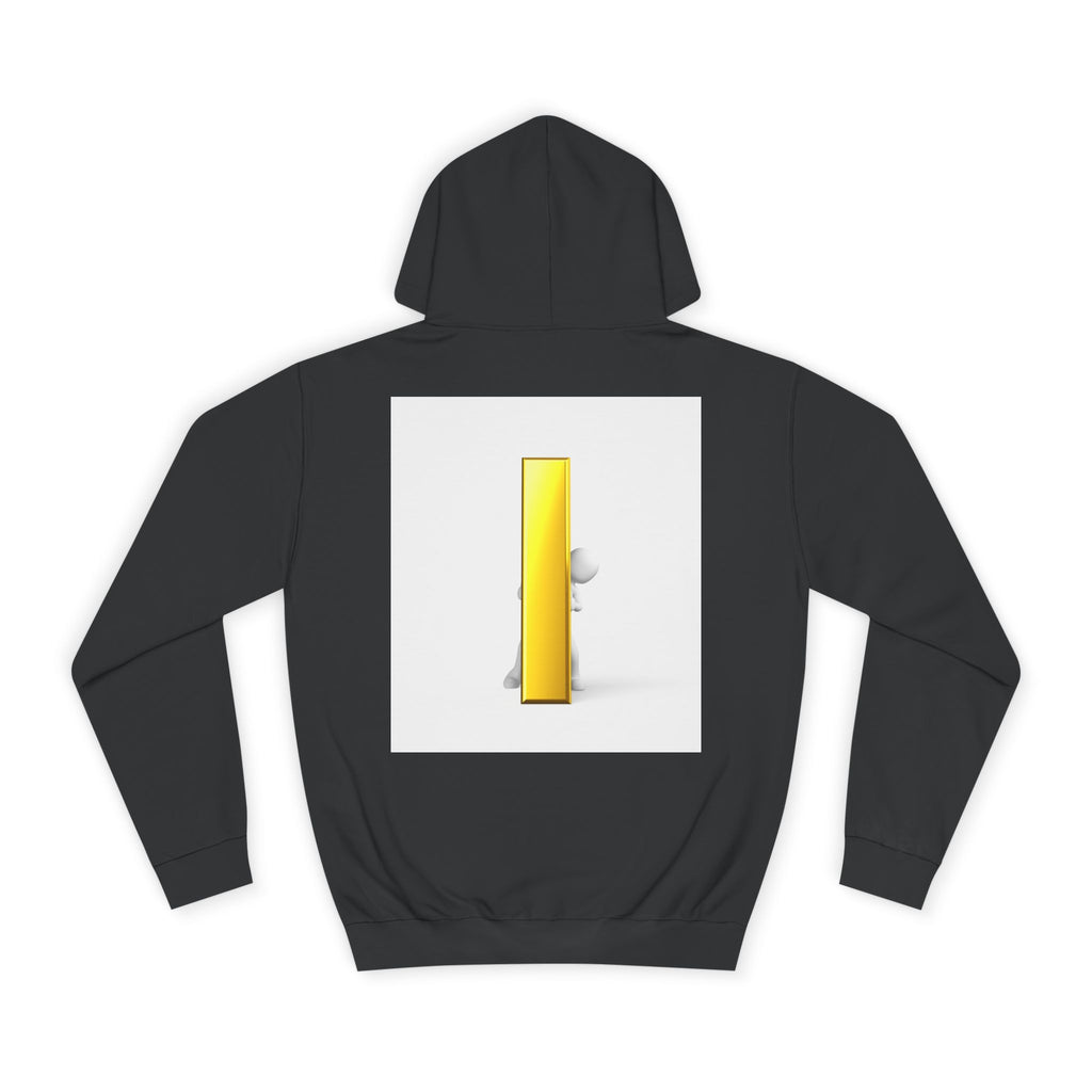 Gold Letter i Character Hoodie | Minimalist 3D Column Illustration