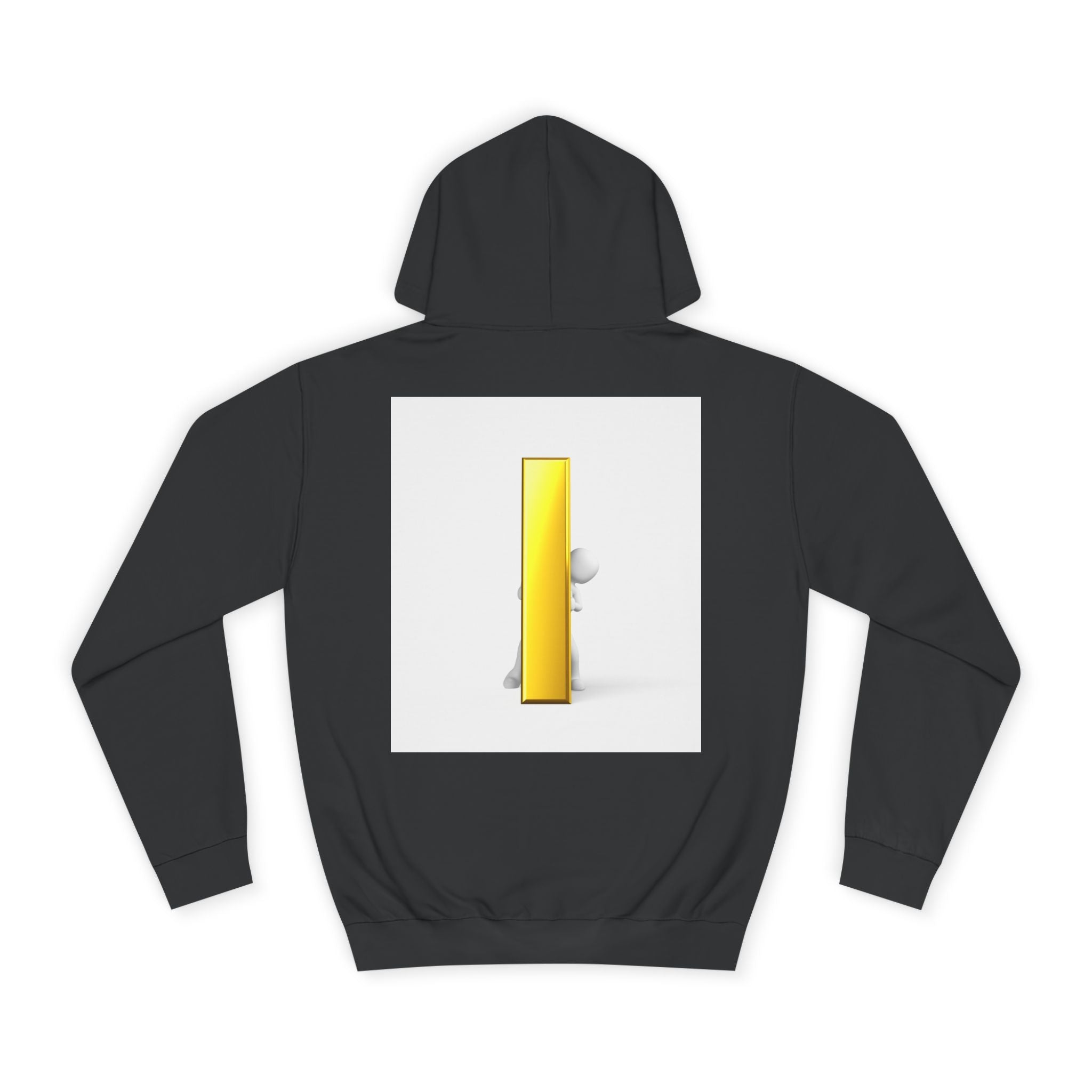 Gold Letter i Character Hoodie | Minimalist 3D Column Illustration