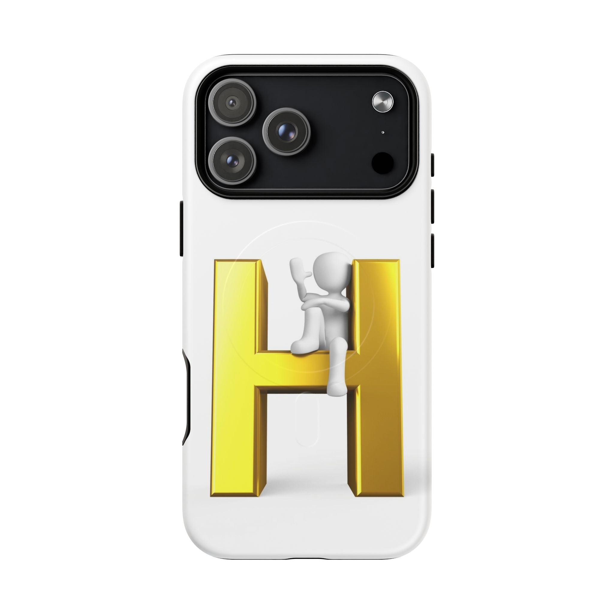 Coque de téléphone Grimpante Lettre H Dorée | Coque Magnétique Robuste