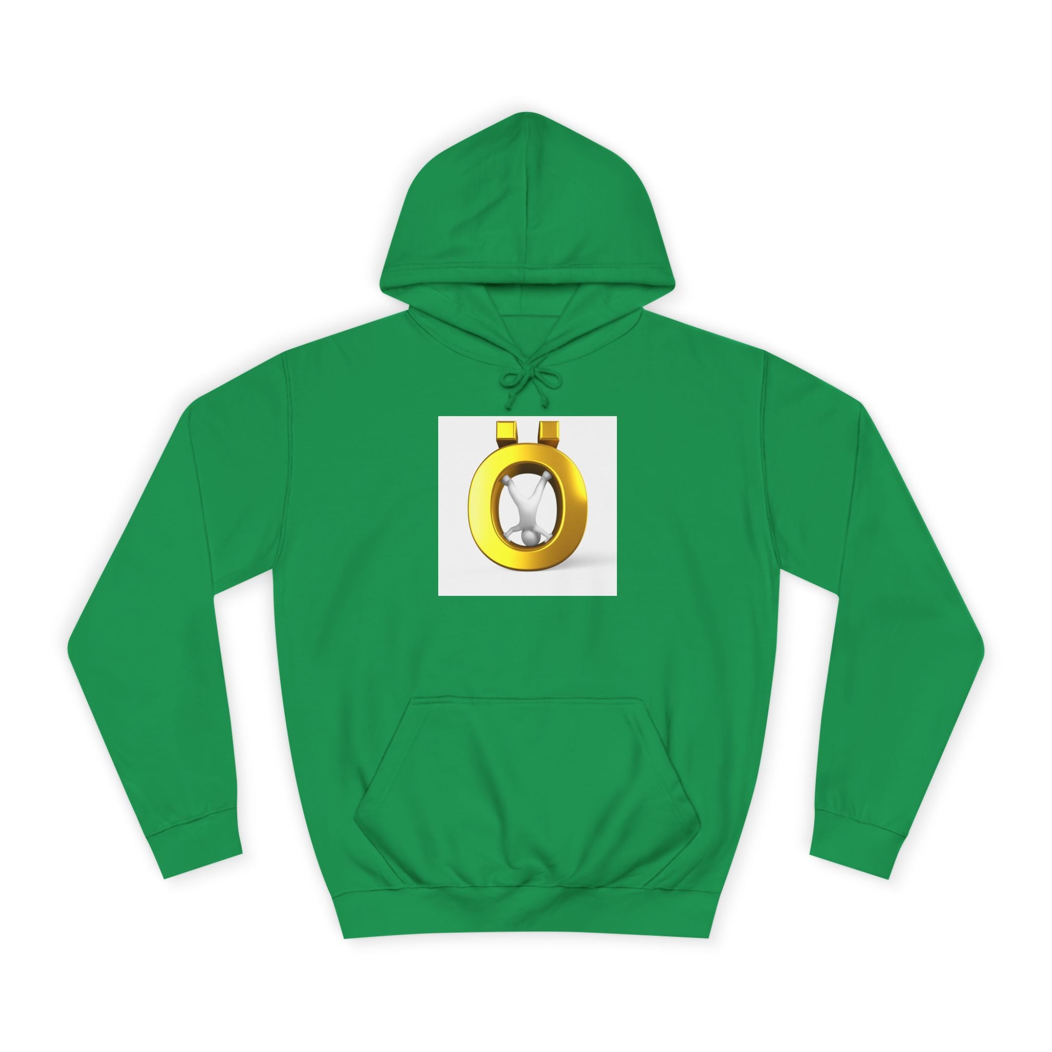 Gold Letter Ö Hoodie | Minimal Jewelry Logo, White Pullover