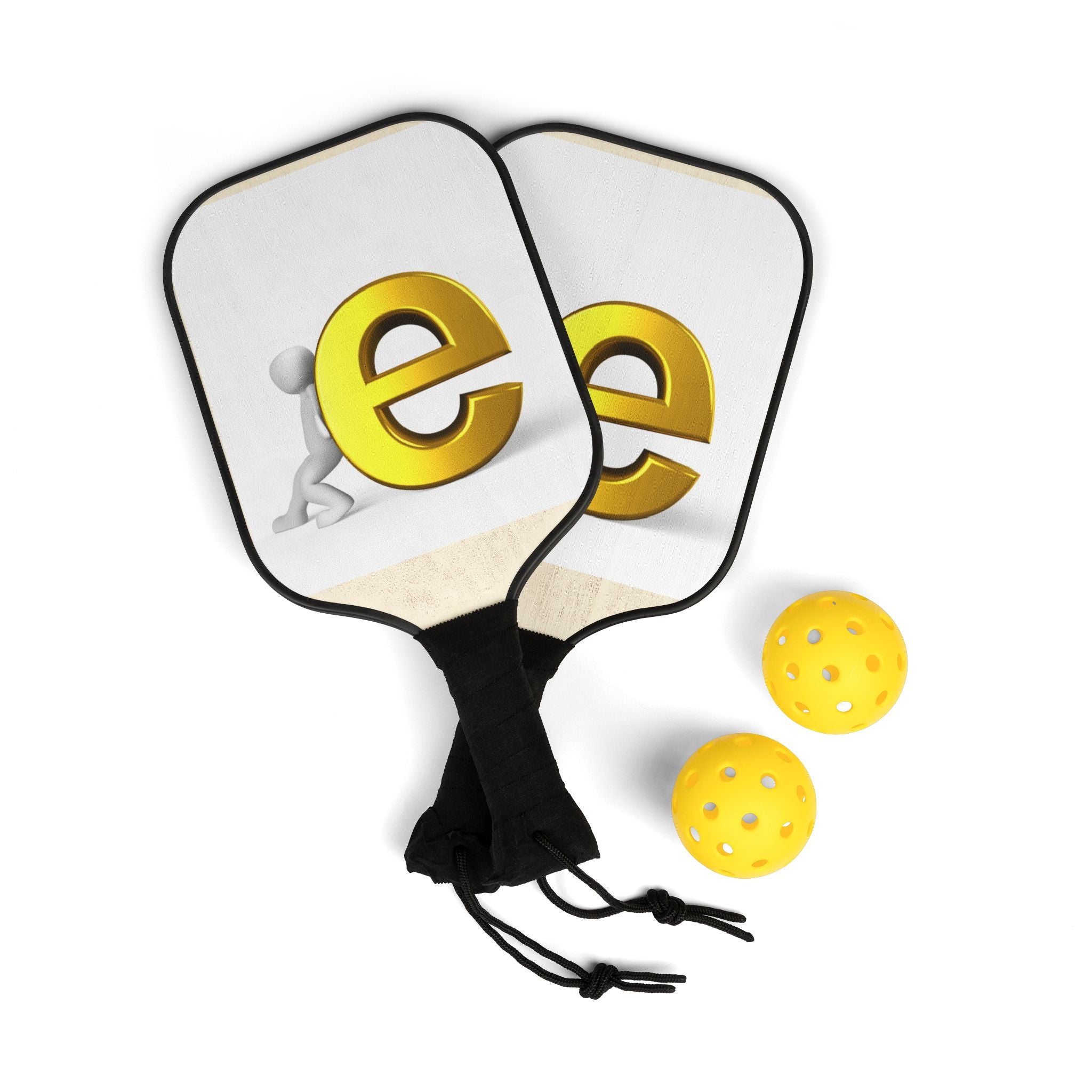 Gold Letter E Pickleball Paddle Kit | Pickleball Kit