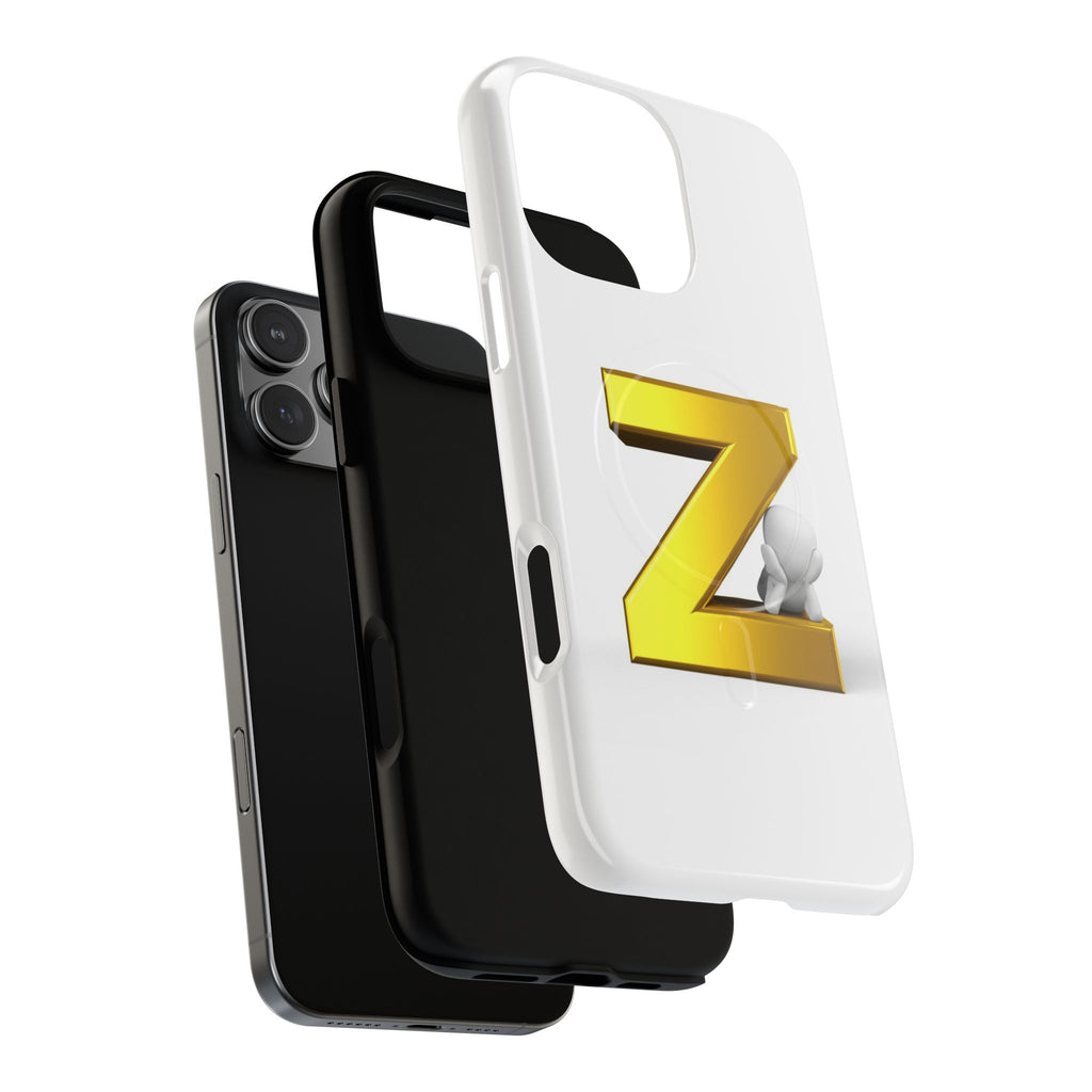 Gold 3D Letter Z Phone Case | Tough Magnetic Case, Monogram Initial