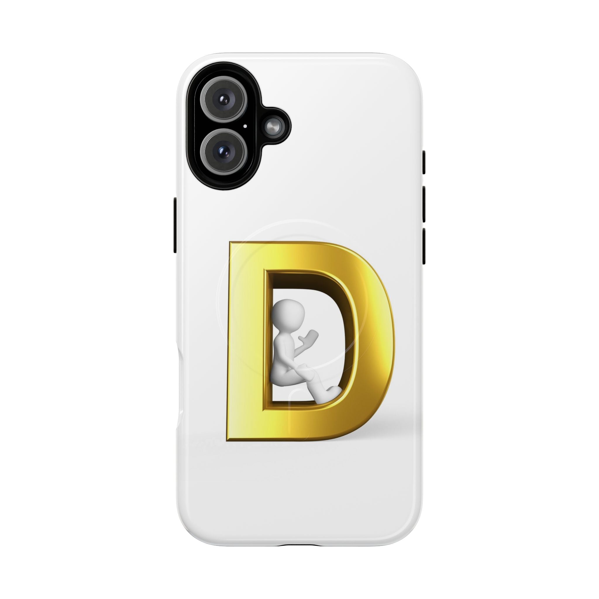 Coque de téléphone à monogramme lettre D or | Coque magnétique résistante