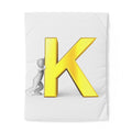 Gold 3D Letter K duvet cover | Alphabet initial bedding