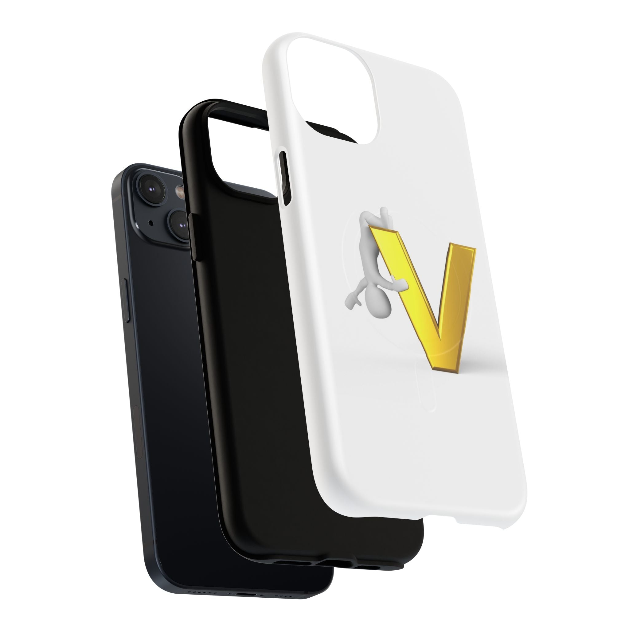 3D Yellow V Letter Phone Case Tough Magnetic Case | Monogram V iPhone Cover