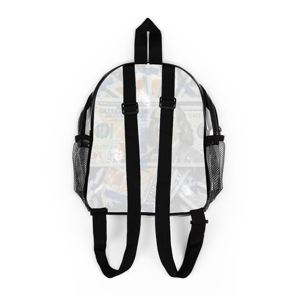 Money Print Clear Stadium Backpack | Transparent School Bag