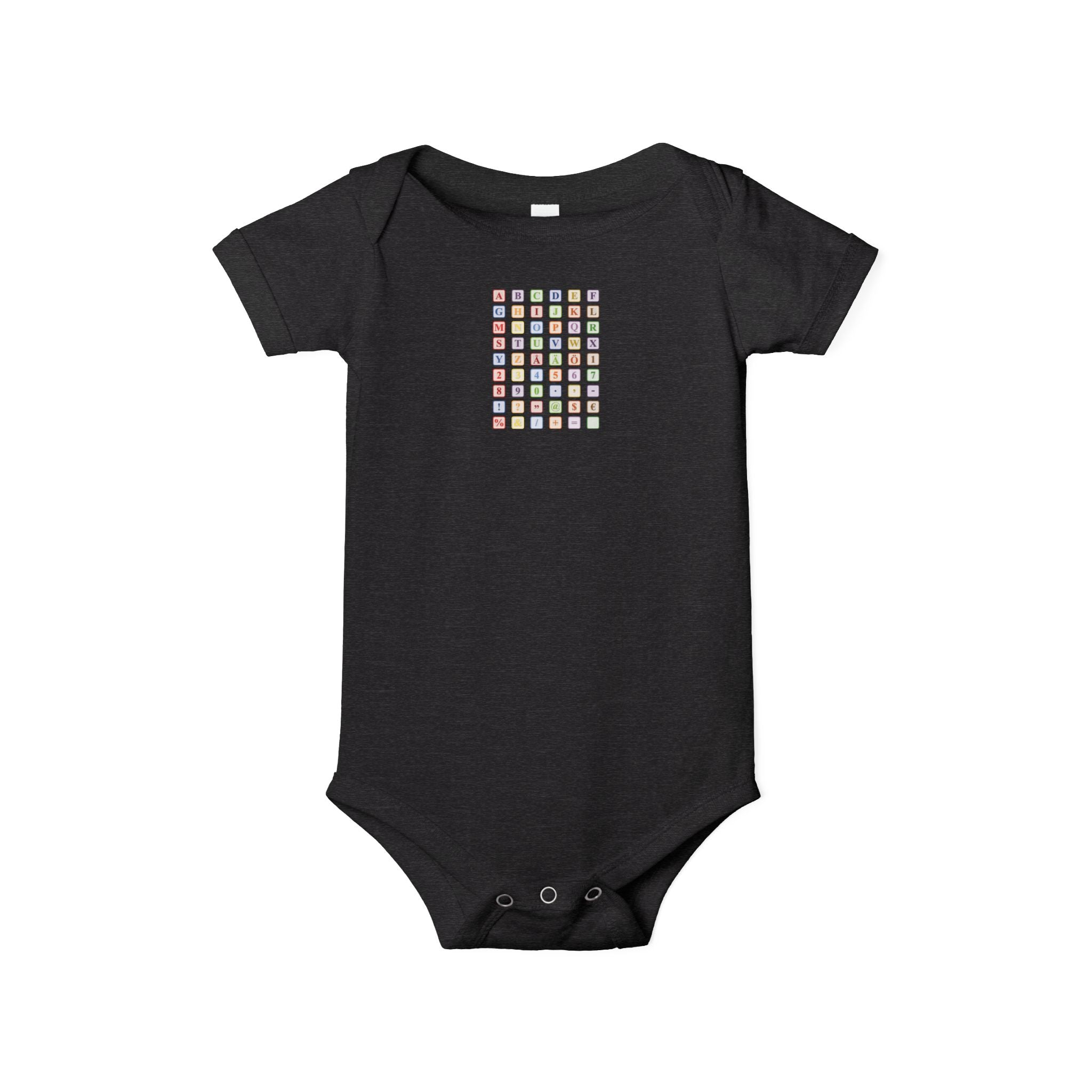 Barboteuse bébé à grille alphabétique colorée