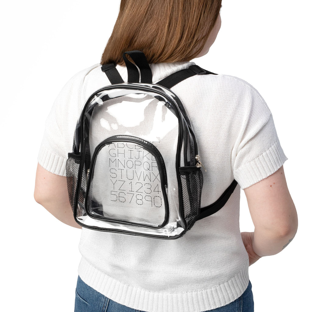 Clear Stadium Backpack | Transparent School Bag with Mesh Side Pockets