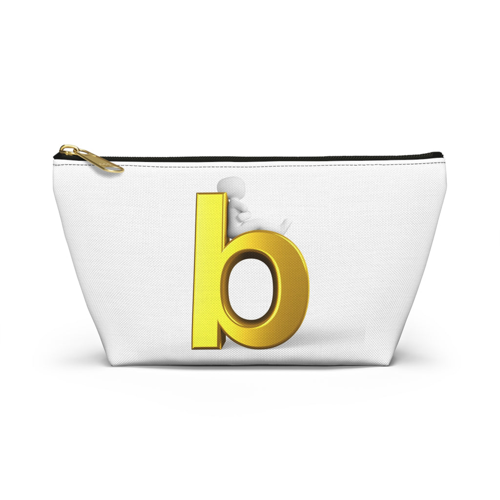 Gold Letter B Monogram Accessory Pouch | Initial Cosmetic Bag