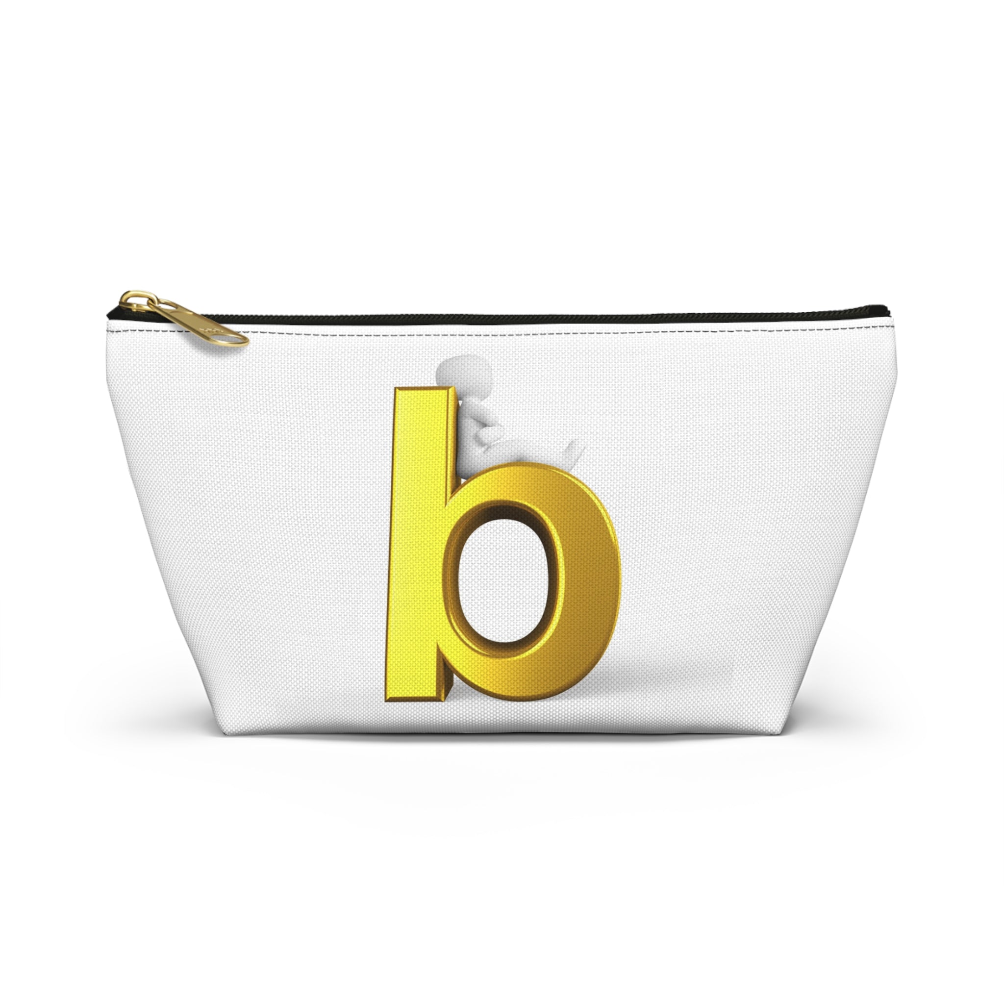 Gold Letter B Monogram Accessory Pouch | Initial Cosmetic Bag