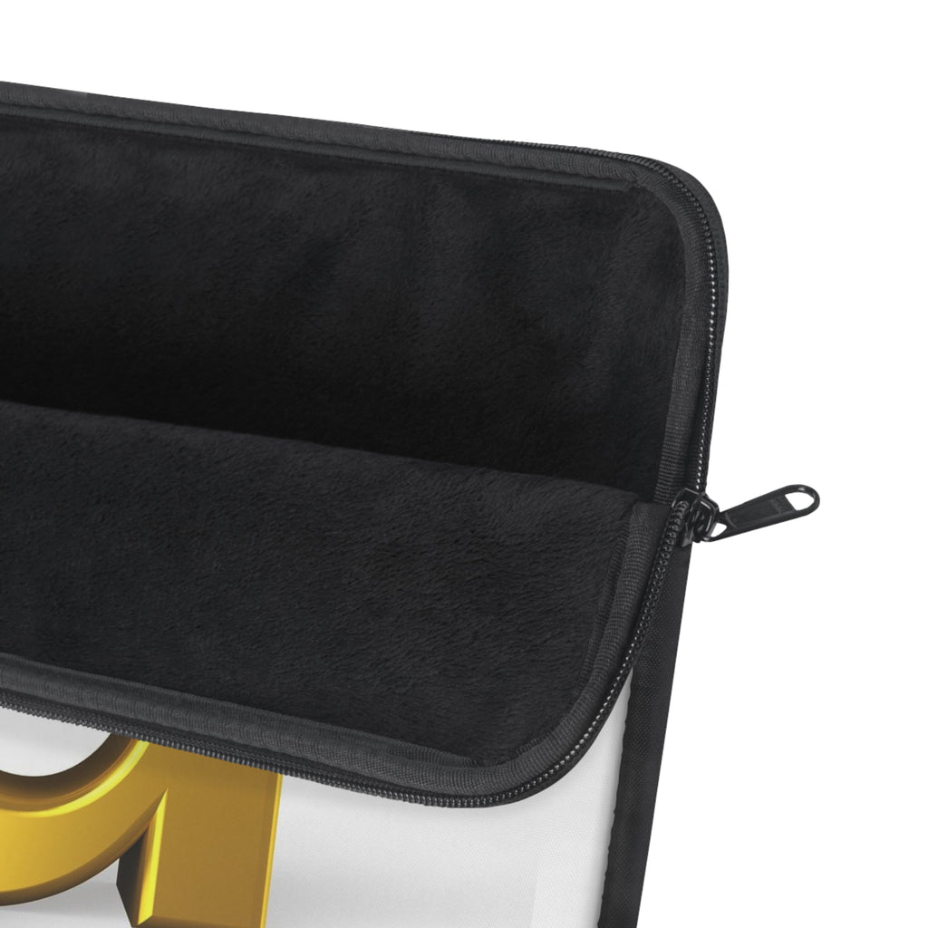 3D Gold Letter D with Sitting Figure Laptop Sleeve | Monogram Initial Accessory