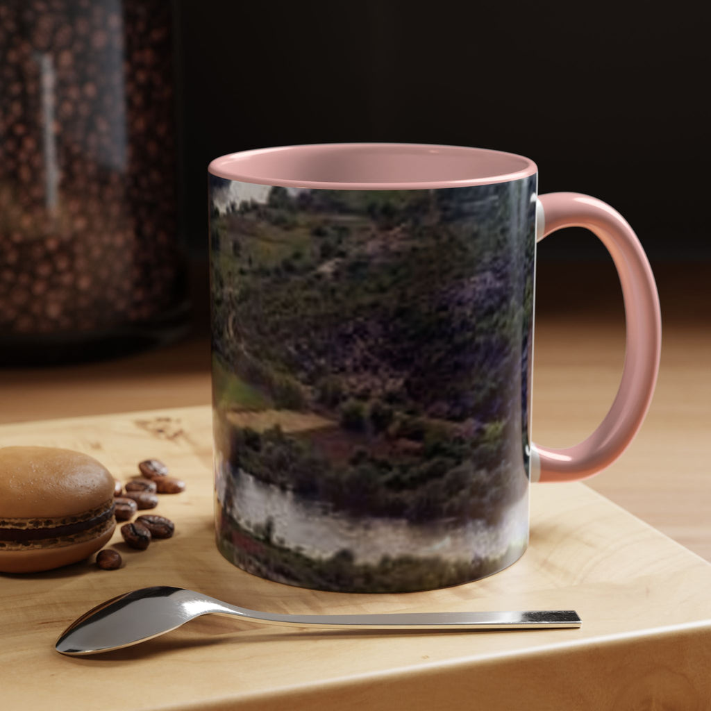 Riverside Landscape Coffee Mug | Accent Black Handle and Rim