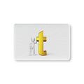 Gold Letter T with Stick Figure Baby Fitted Crib Sheet