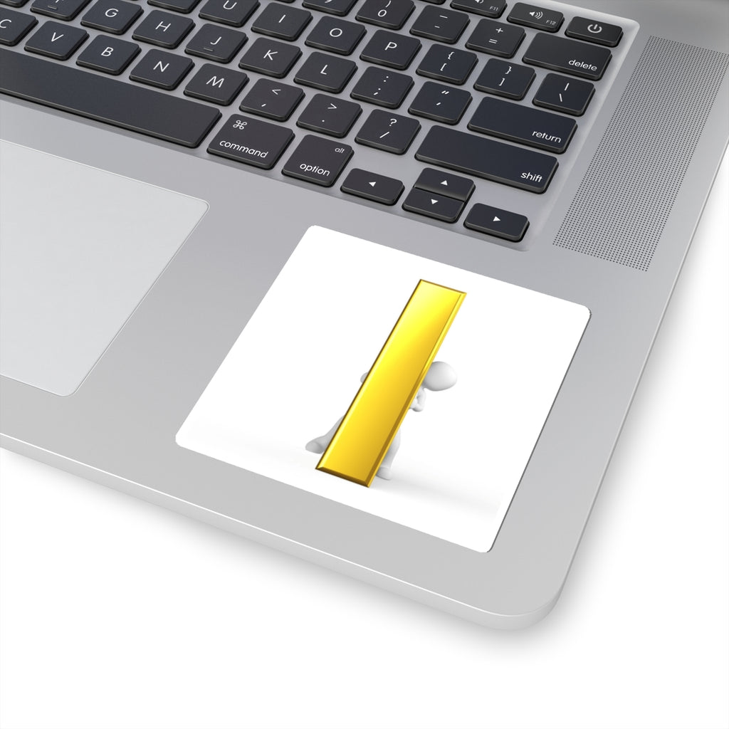 3D Gold Letter i Sticker | Kiss-Cut Sticker