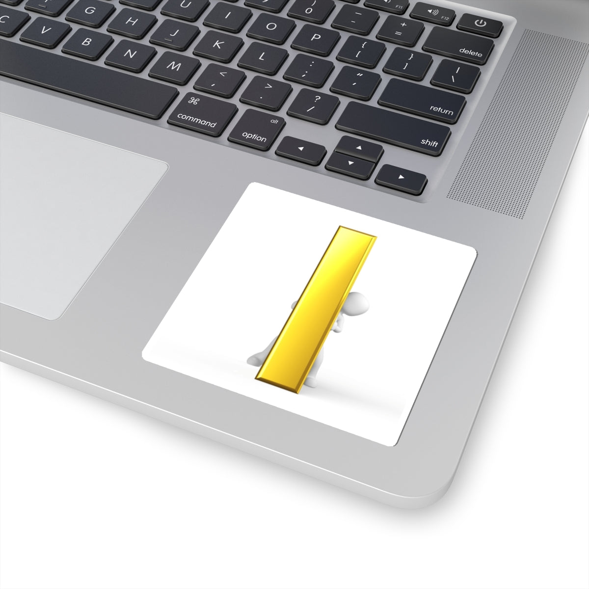 3D Gold Letter i Sticker | Kiss-Cut Sticker