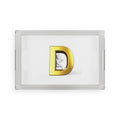 Gold Letter D Monogram Acrylic Serving Tray | Initial D Decor