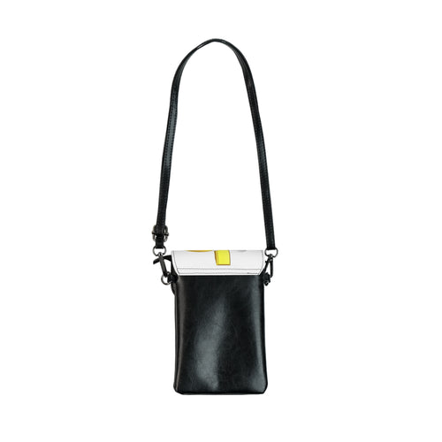 Portefeuille pour téléphone portable avec figurine 3D poussant la lettre H dorée | Sac bandoulière pour téléphone