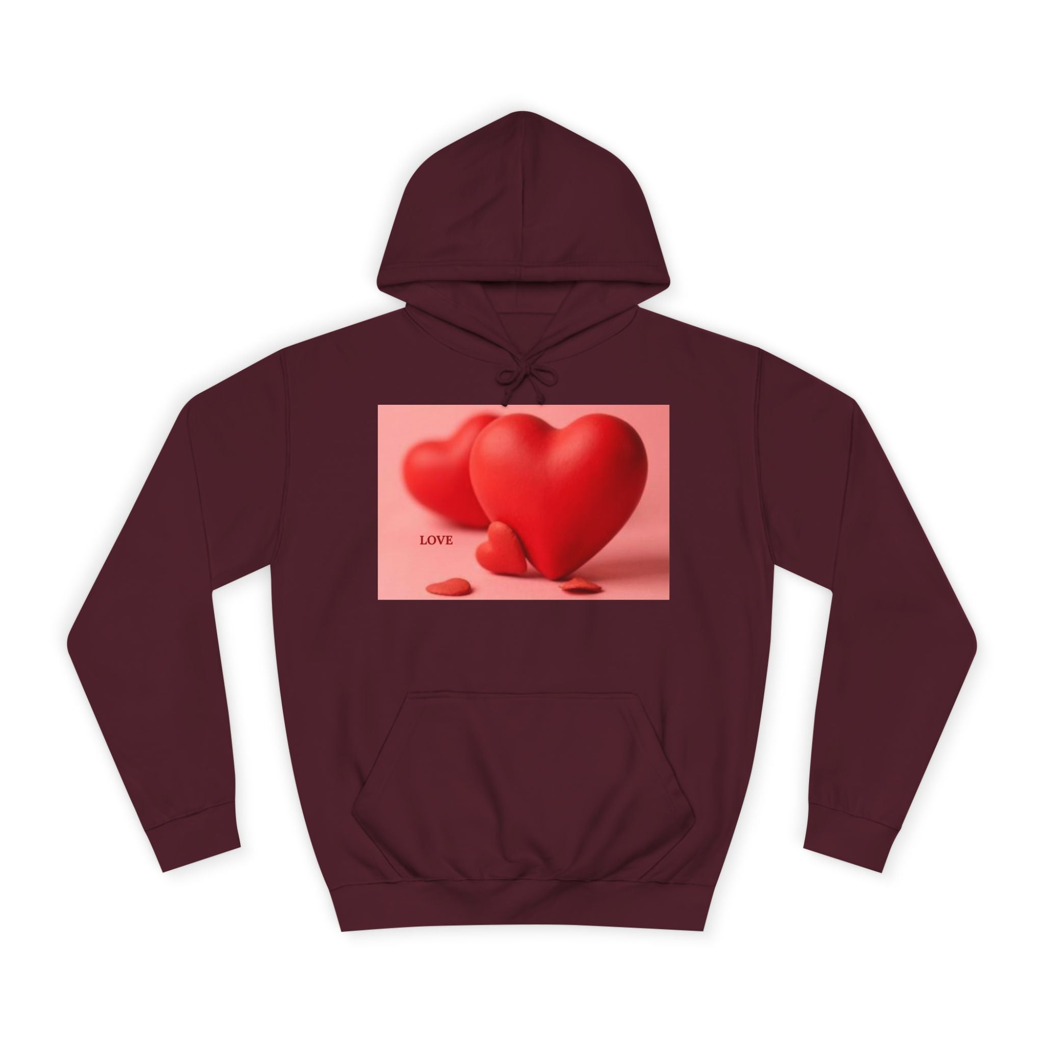 Sweat à capuche illustré avec un cœur mignon en 3D | Pull graphique amour