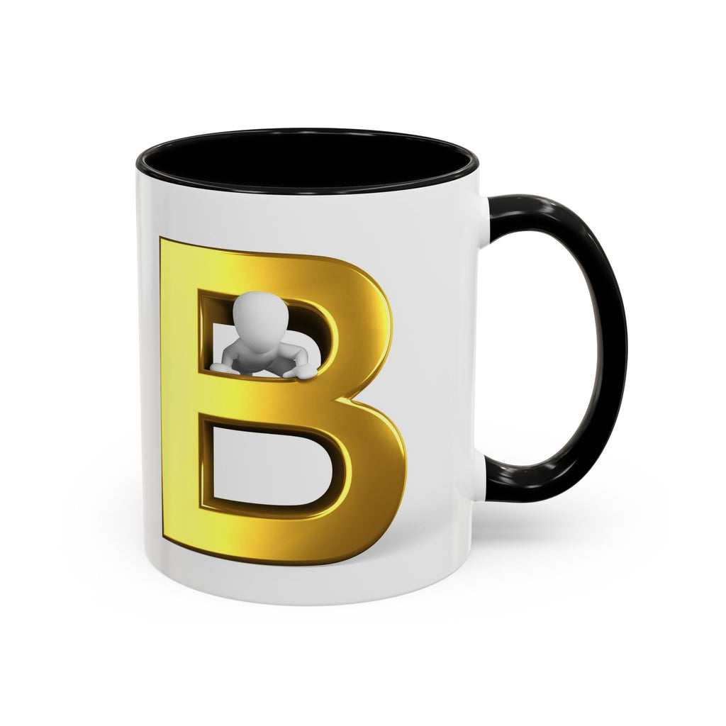 Gold Letter B with 3D Character Mug | Accent Coffee Mug