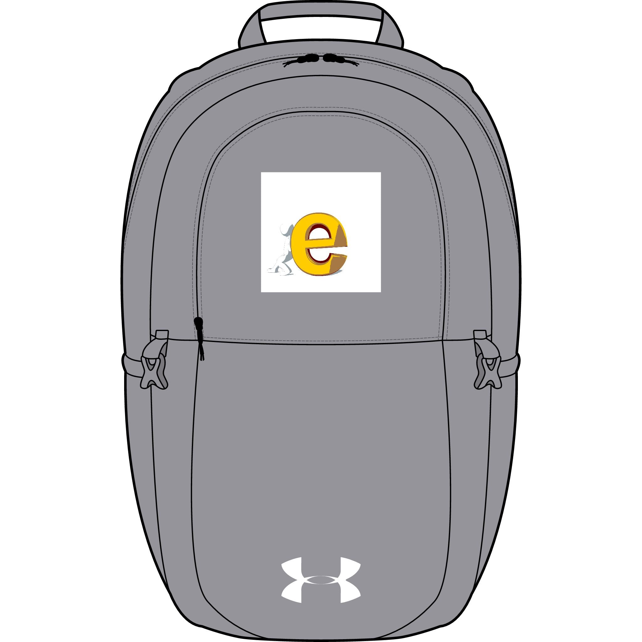 Gelbes Buchstabe-E-Logo-Rucksack | Bestickter Under Armour All Sport Rucksack