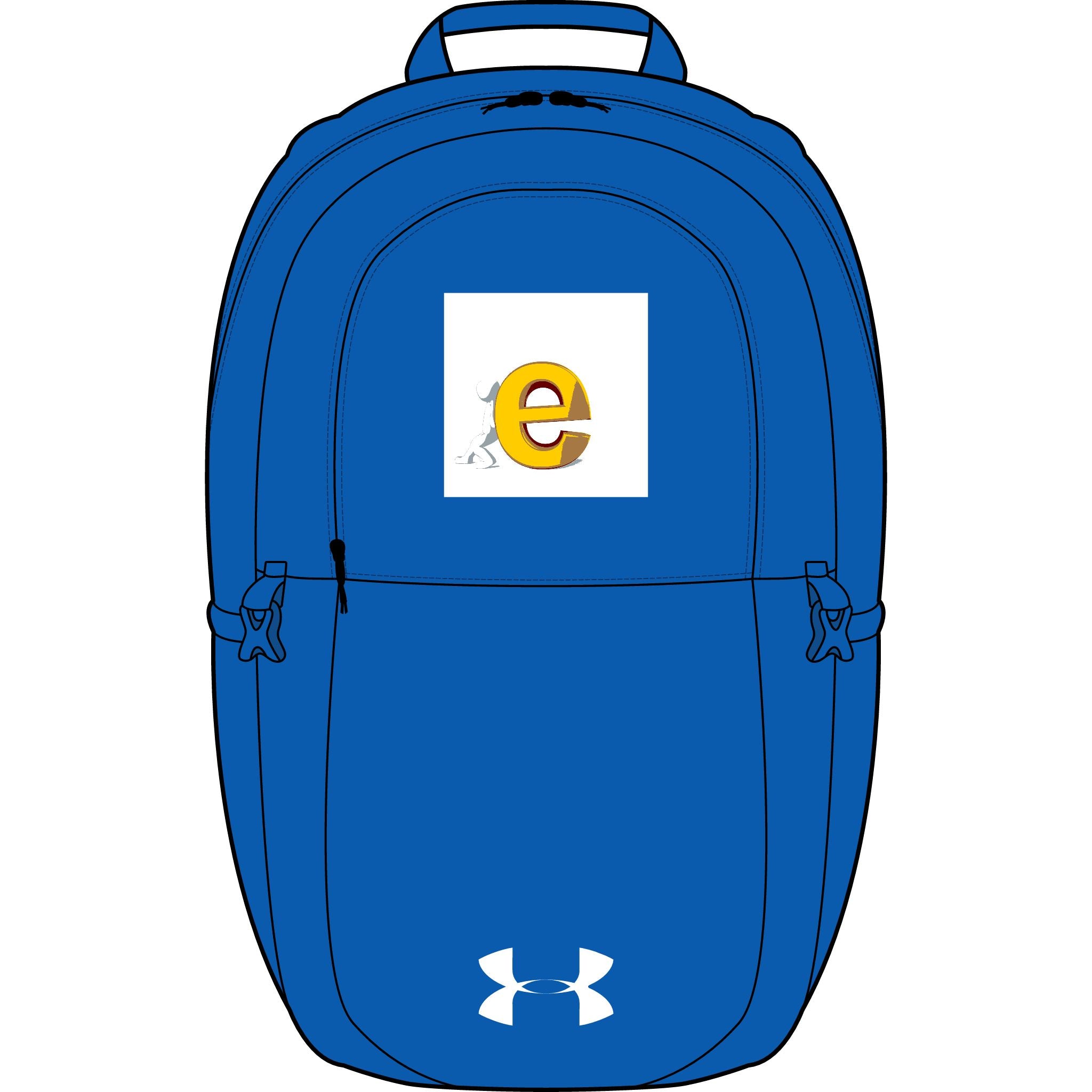 Gelbes Buchstabe-E-Logo-Rucksack | Bestickter Under Armour All Sport Rucksack
