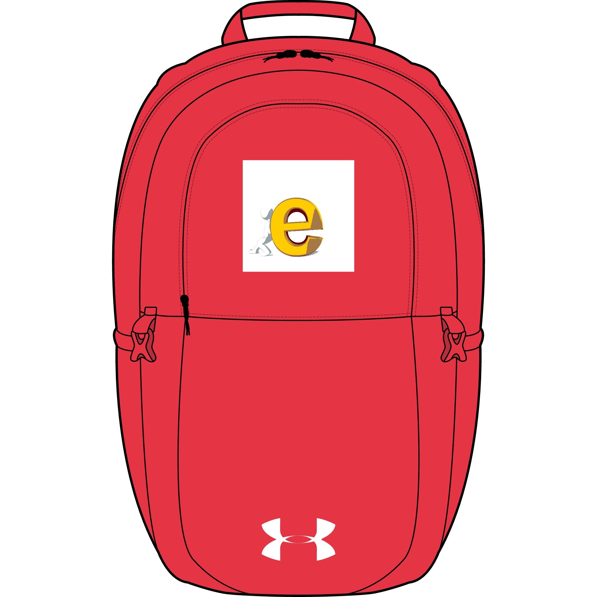Gelbes Buchstabe-E-Logo-Rucksack | Bestickter Under Armour All Sport Rucksack