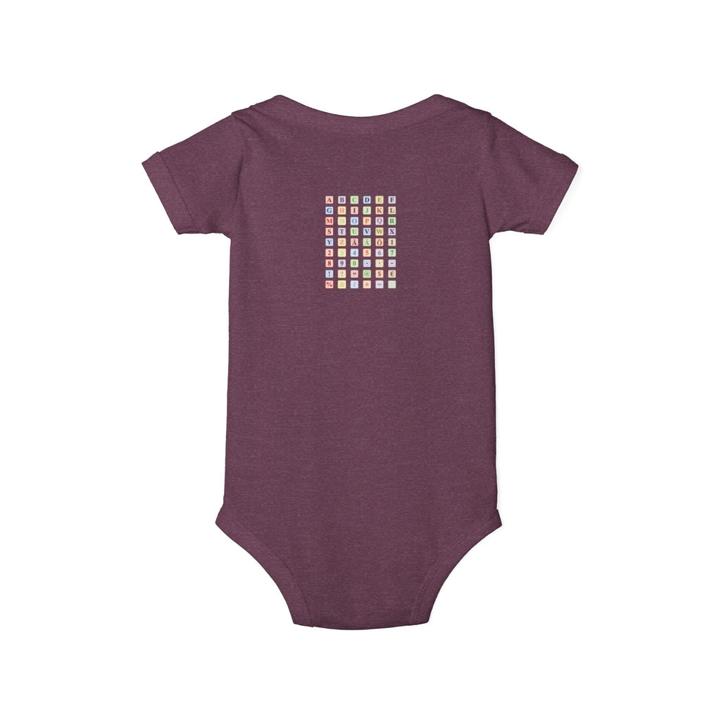 Colorful Alphabet Grid Infant One Piece | Baby Bodysuit