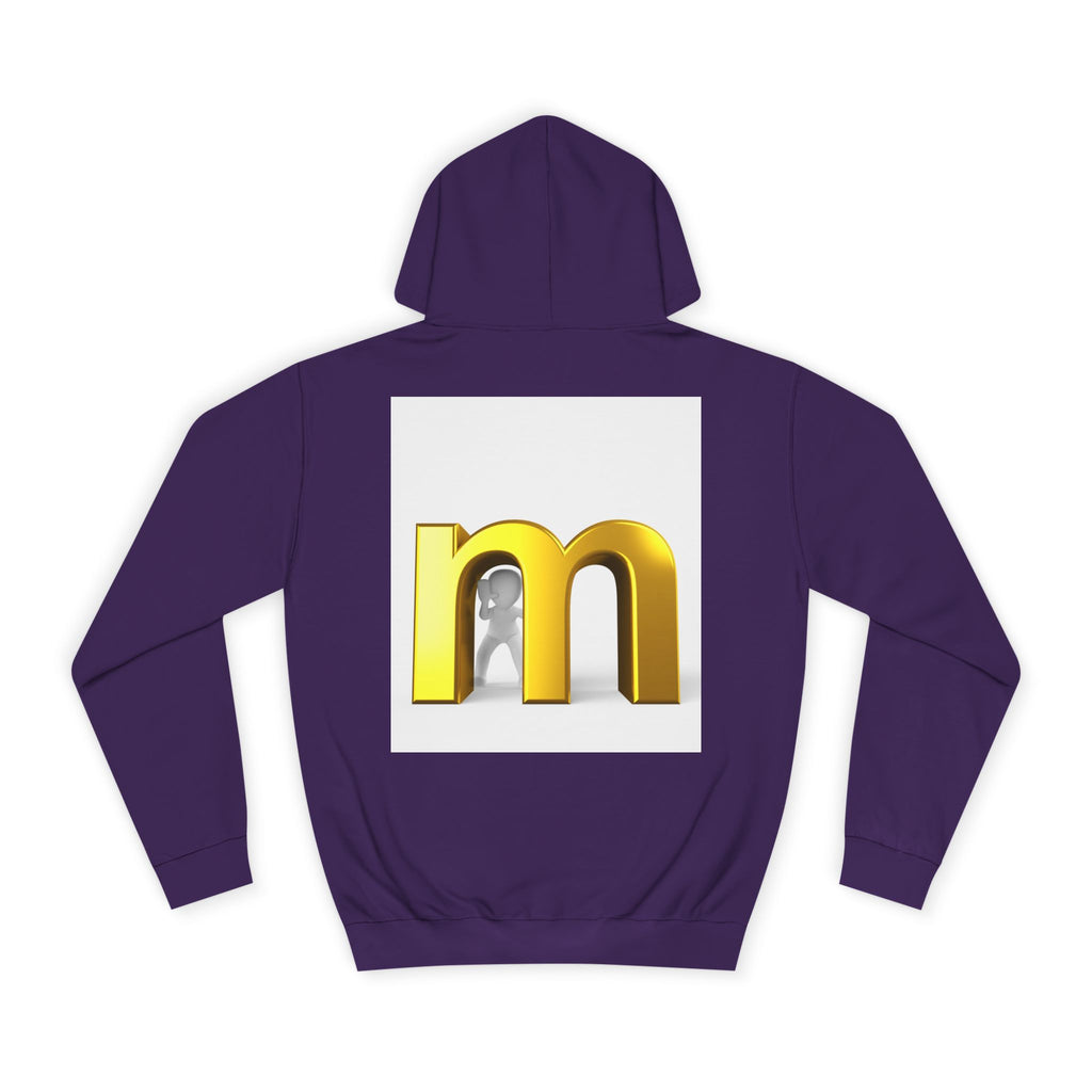 Gold 3D Letter M Hoodie | Minimal Initial Logo