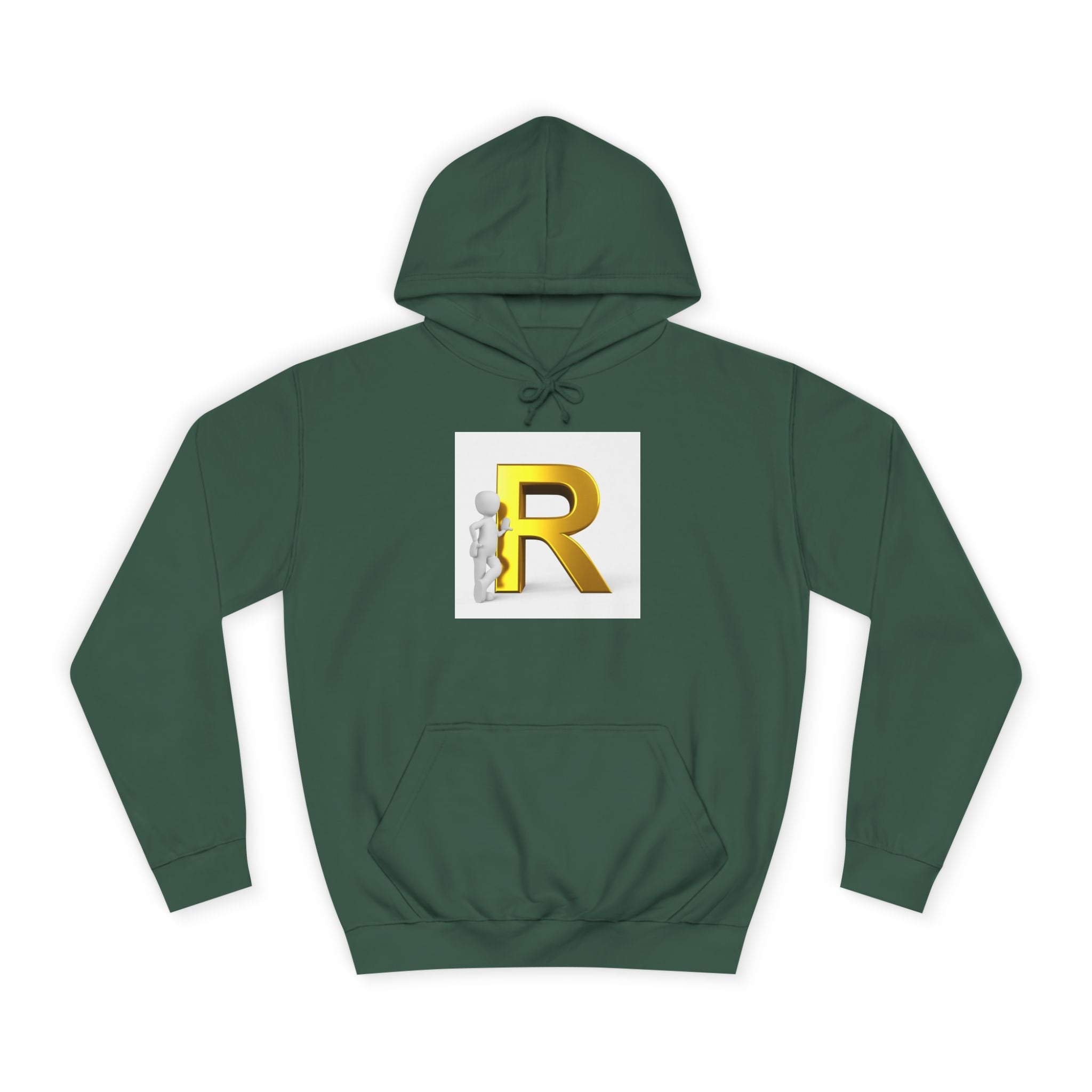 Gold Letter R Hoodie | 3D Character Leaning on R
