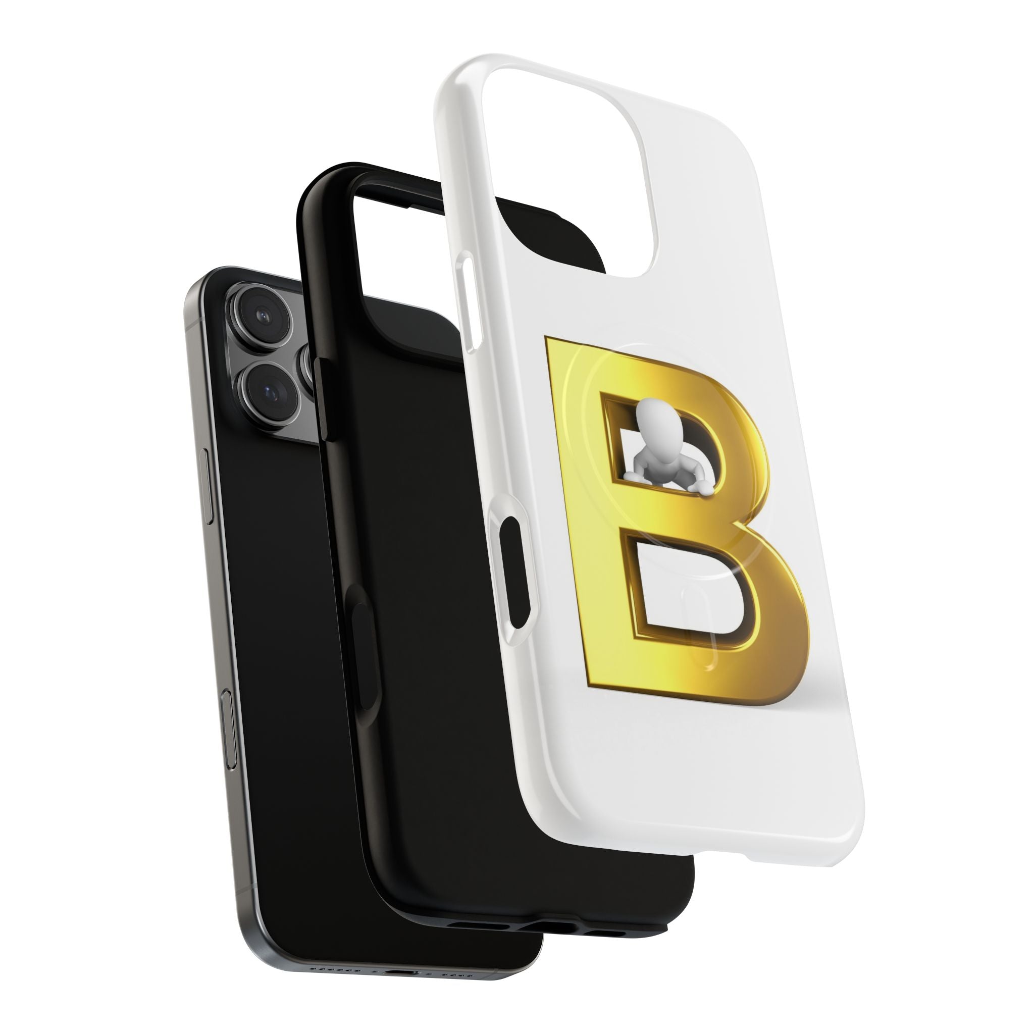 Gold 3D Letter B phone case | Tough Magnetic Case