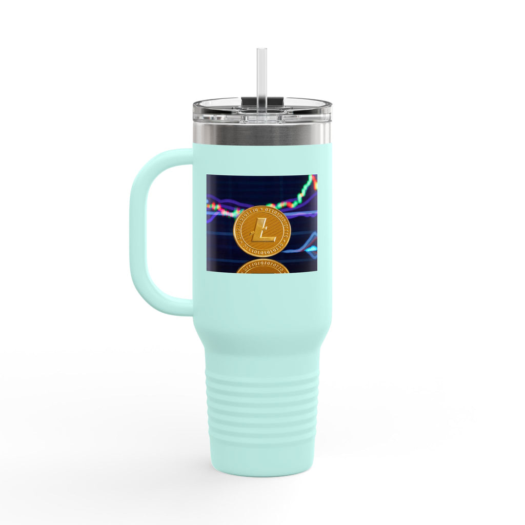 Litecoin Crypto Coin with Price Chart Tumbler | 40oz Insulated Travel Mug