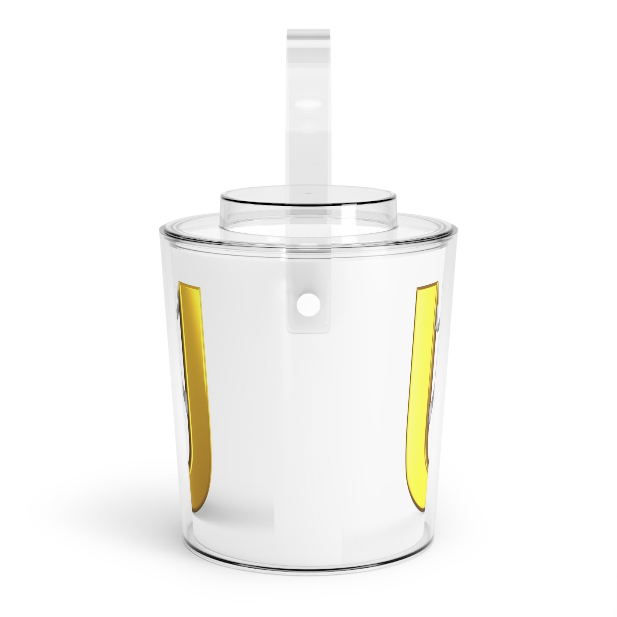 Gold Letter U Monogram Ice Bucket with Tongs | Acrylic Ice Cooler