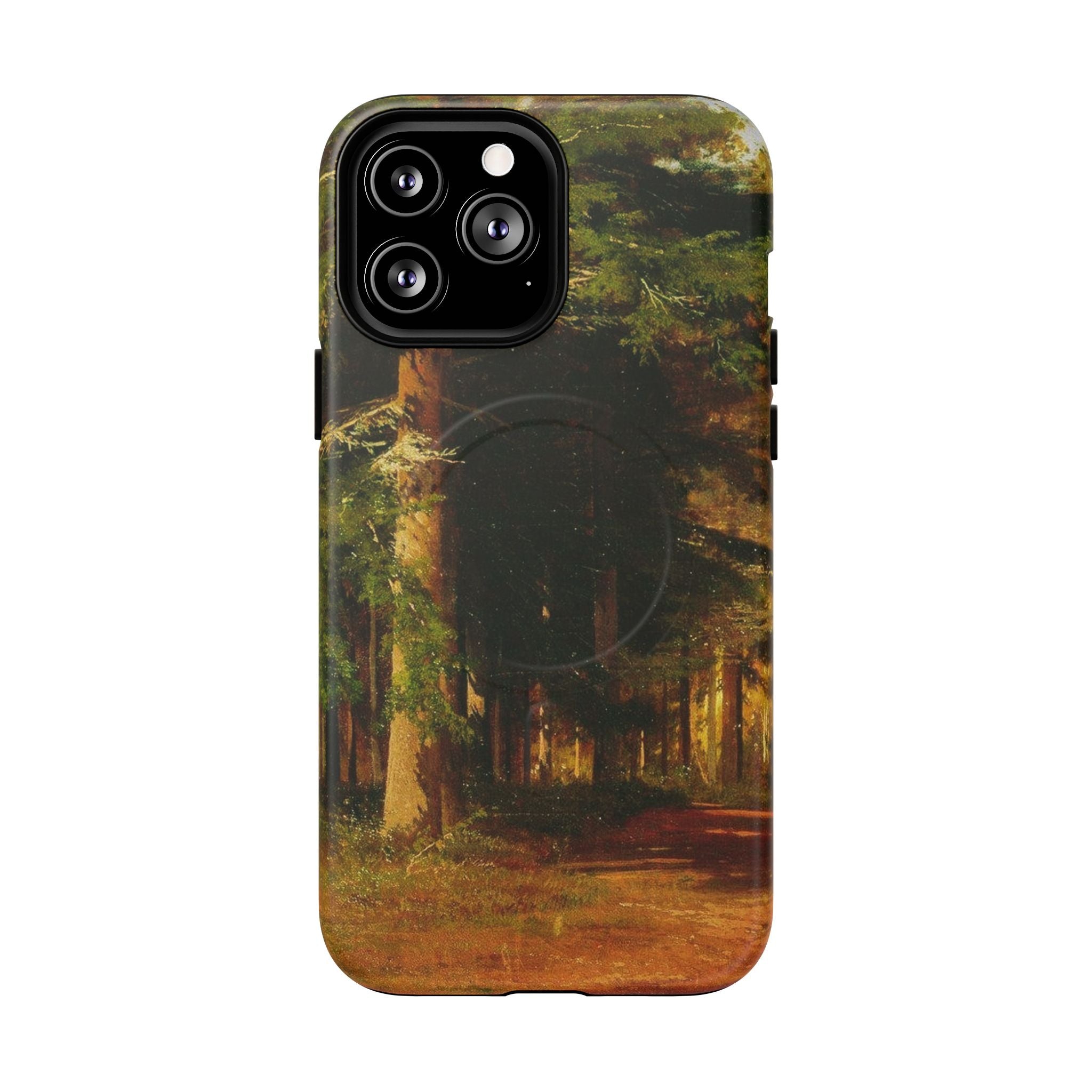 Coque de téléphone Chemin forestier d'automne | Coque magnétique robuste, illustration de paysage d'automne