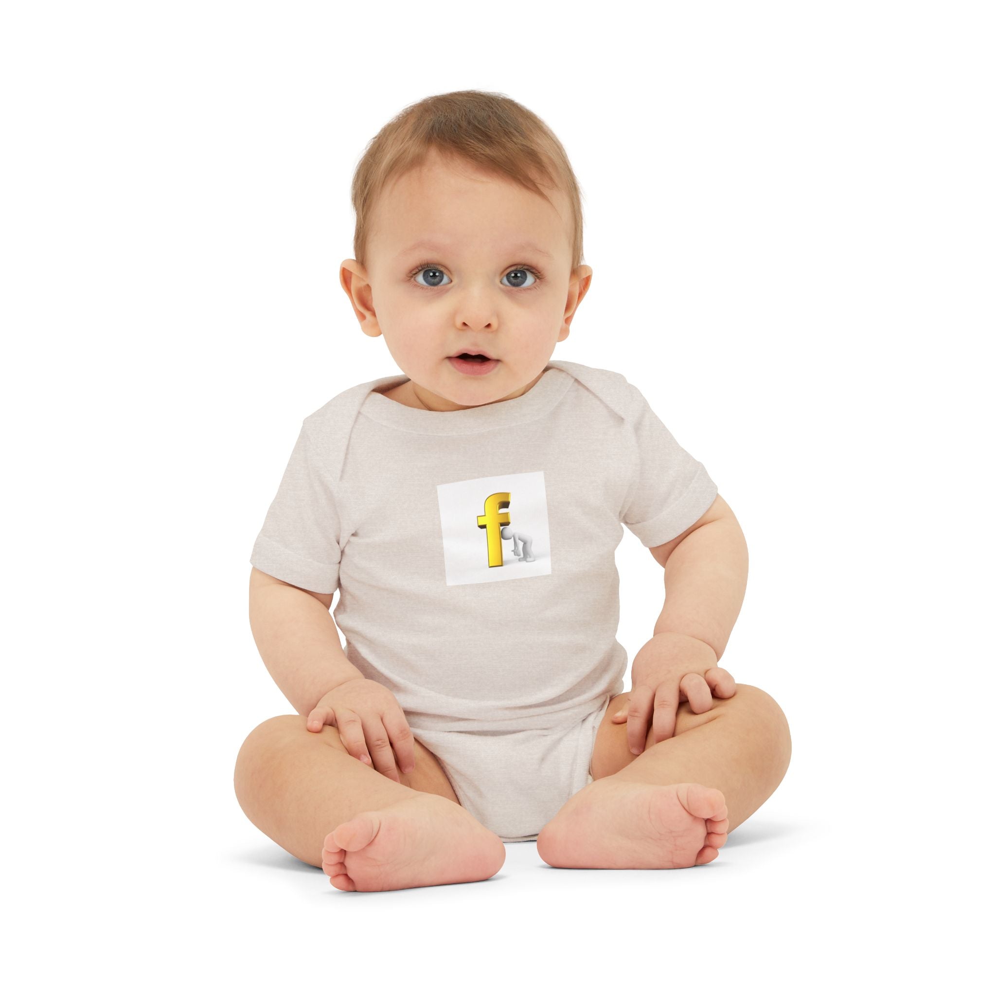 Yellow Letter F Initial Baby Onesie | Infant Jersey One Piece