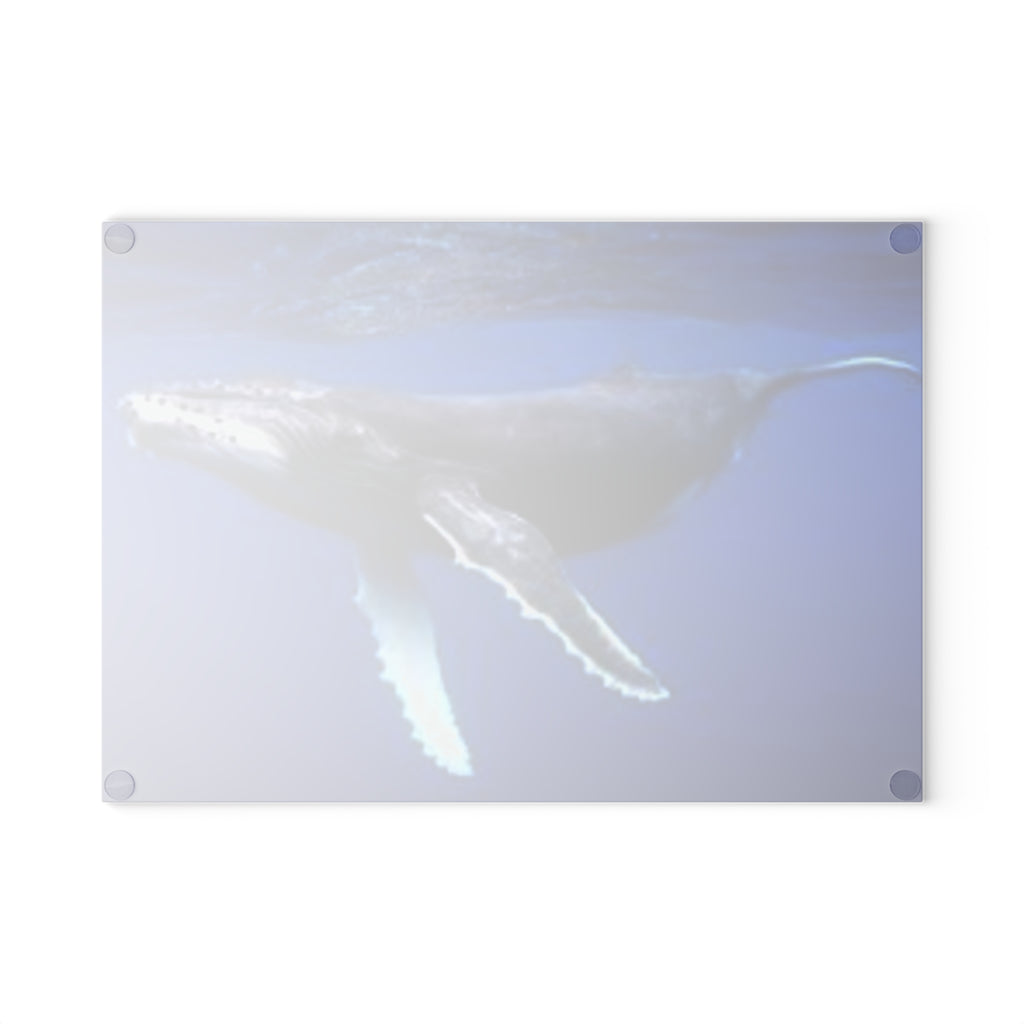 Humpback Whale Ocean Photo Glass Cutting Board | Marine Kitchen Decor