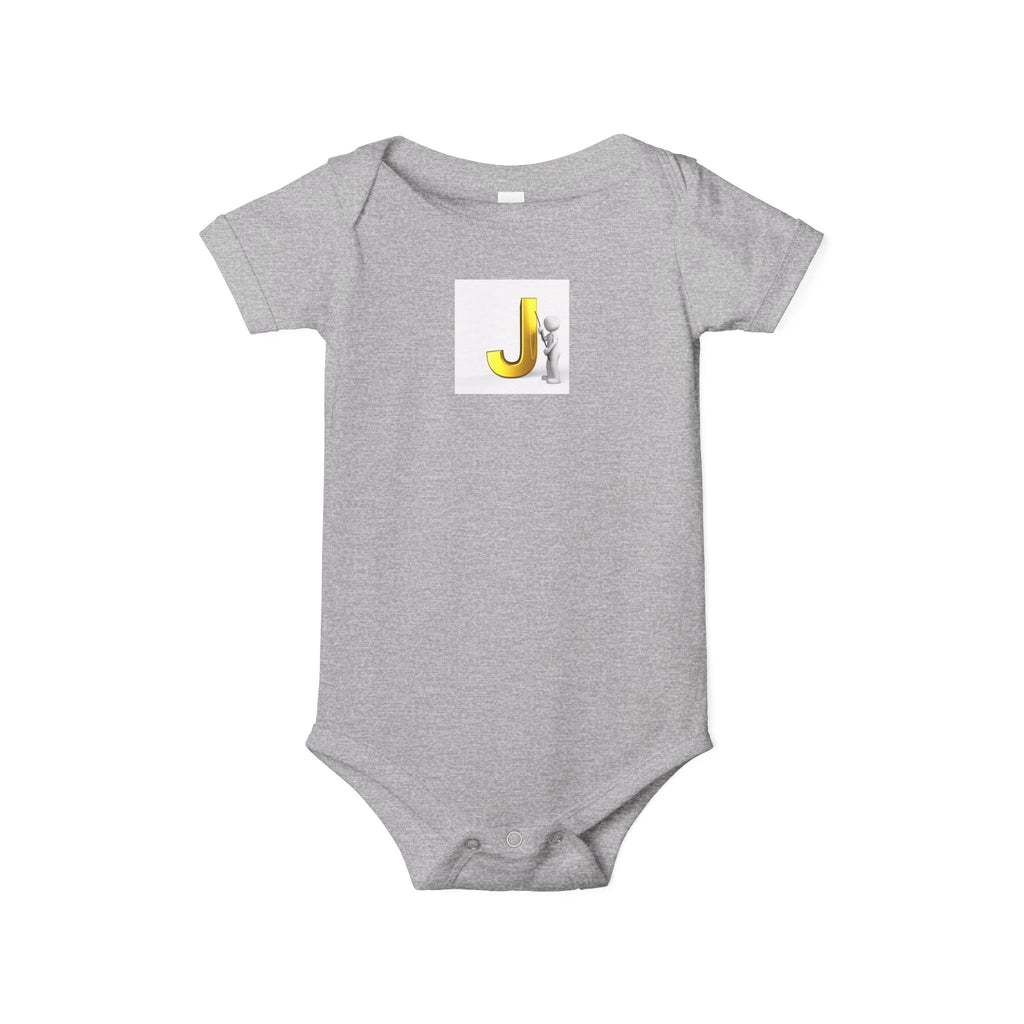 Yellow Letter J with Baby Sloth Infant Onesie | Baby Bodysuit