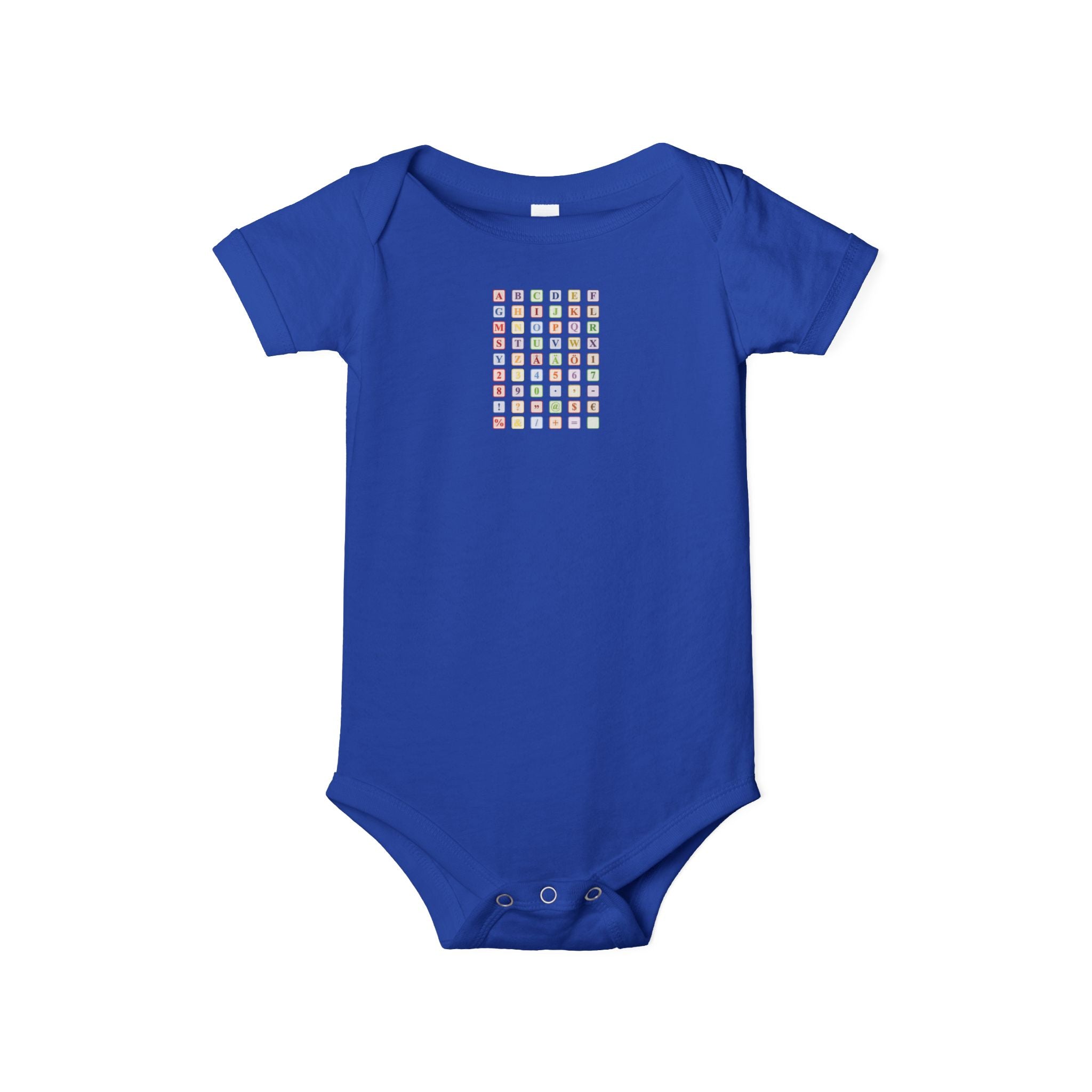 Barboteuse bébé à grille alphabétique colorée