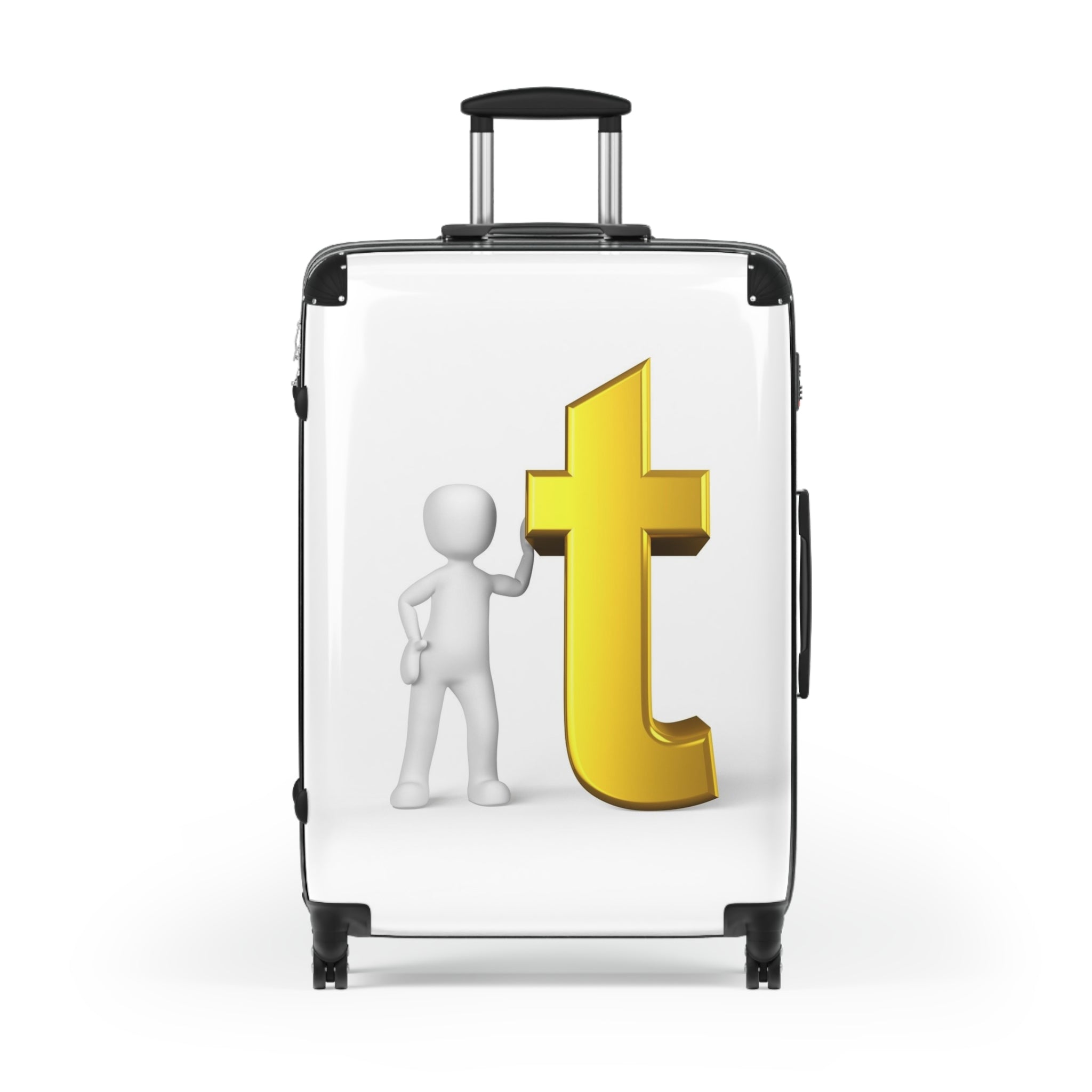 Yellow Letter T Graphic Suitcase | Personalized Monogram Luggage Cover