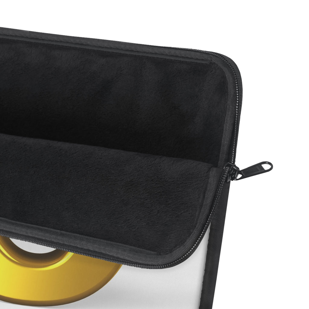 Golden Letter E Laptop Sleeve | Alphabet Monogram, Minimalist Typographic Design