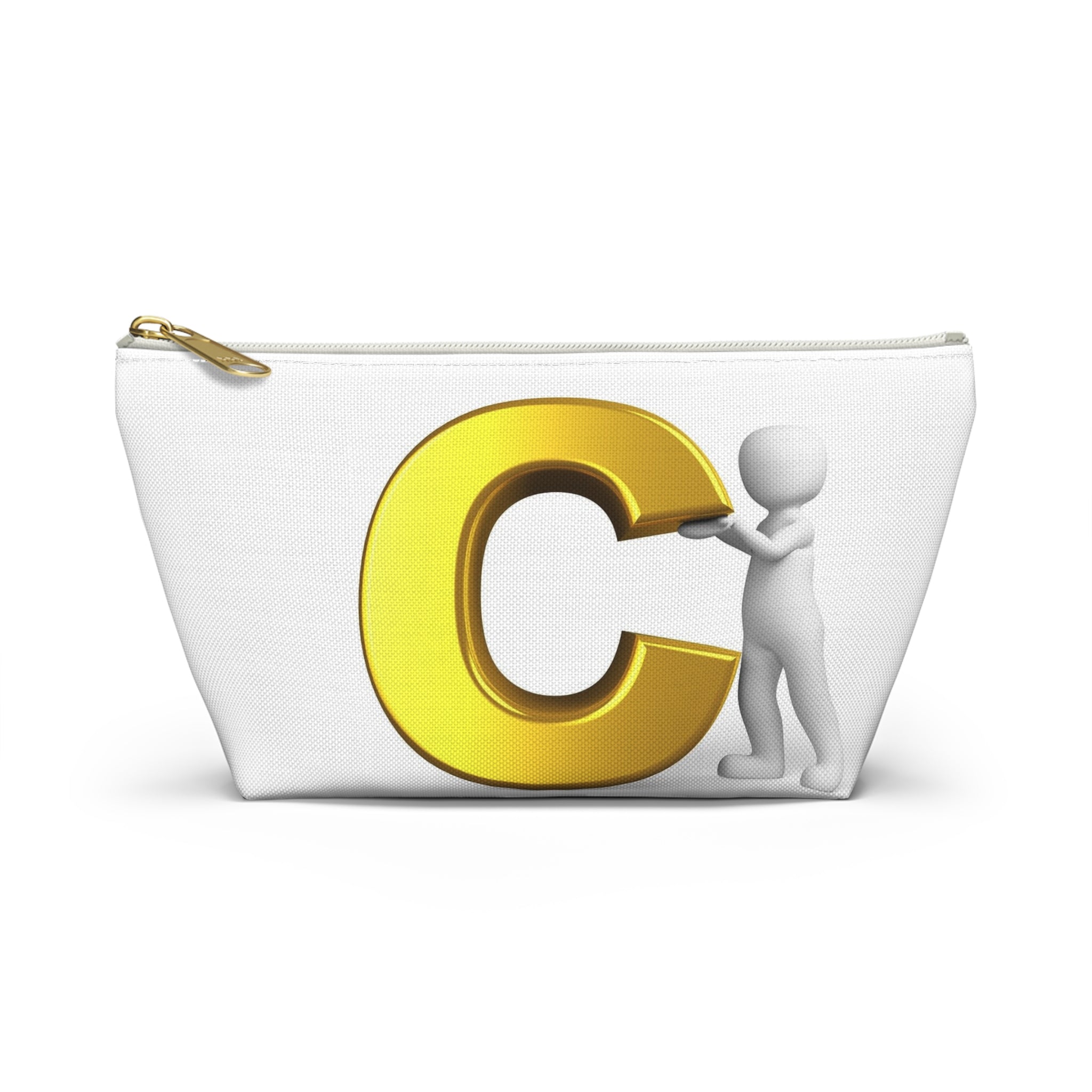 Gold Letter C with Figure Accessory Pouch